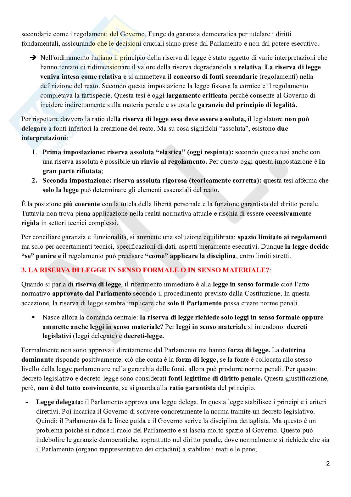 Riassunto esame Diritto penale , Prof. Schiaffo Francesco, libro consigliato Manuale di diritto penale, Fiandaca Pag. 2