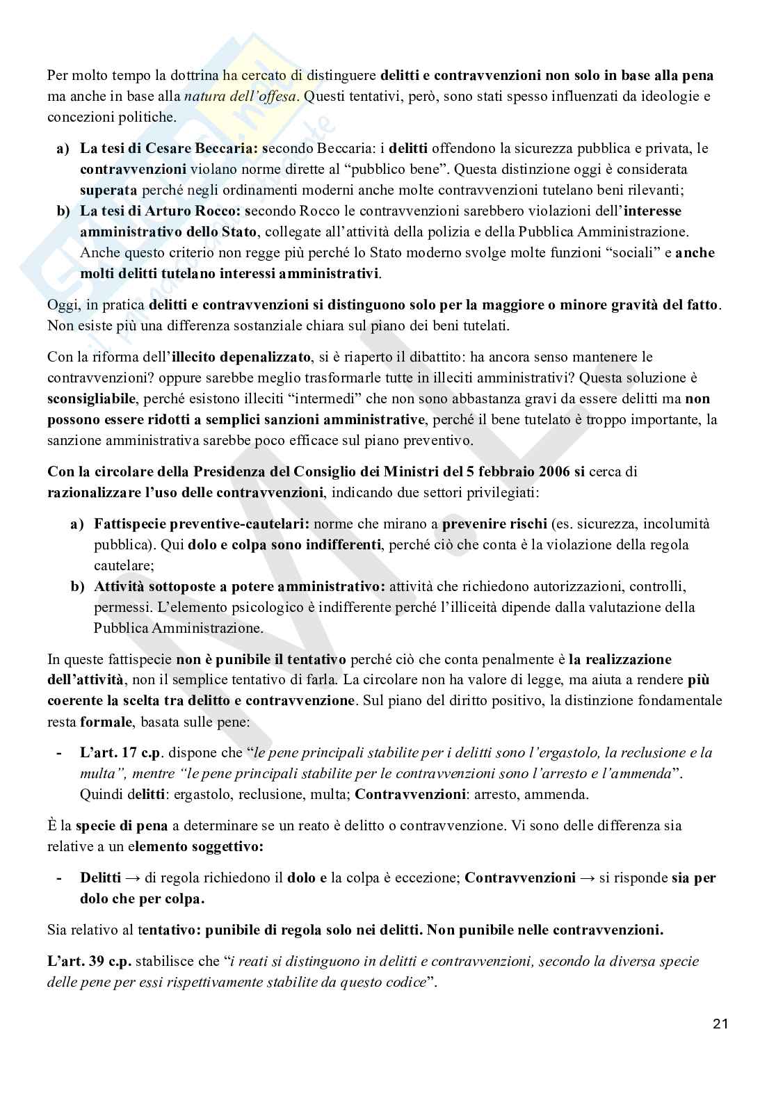 Riassunto esame Diritto penale , Prof. Schiaffo Francesco, libro consigliato Manuale di diritto penale, Fiandaca Pag. 21