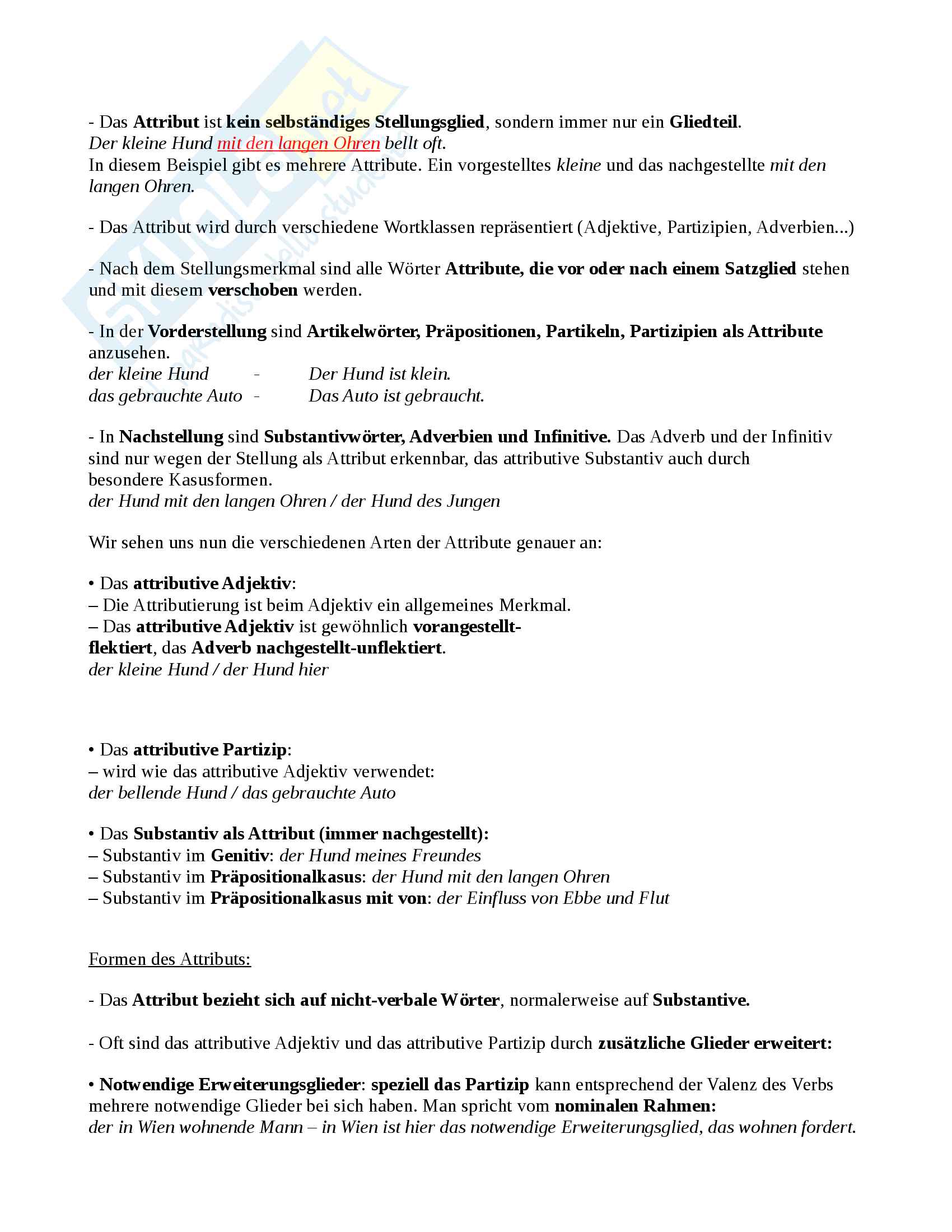 Costruzione Della Frase Principale Appunti Di Lingua Tedesca