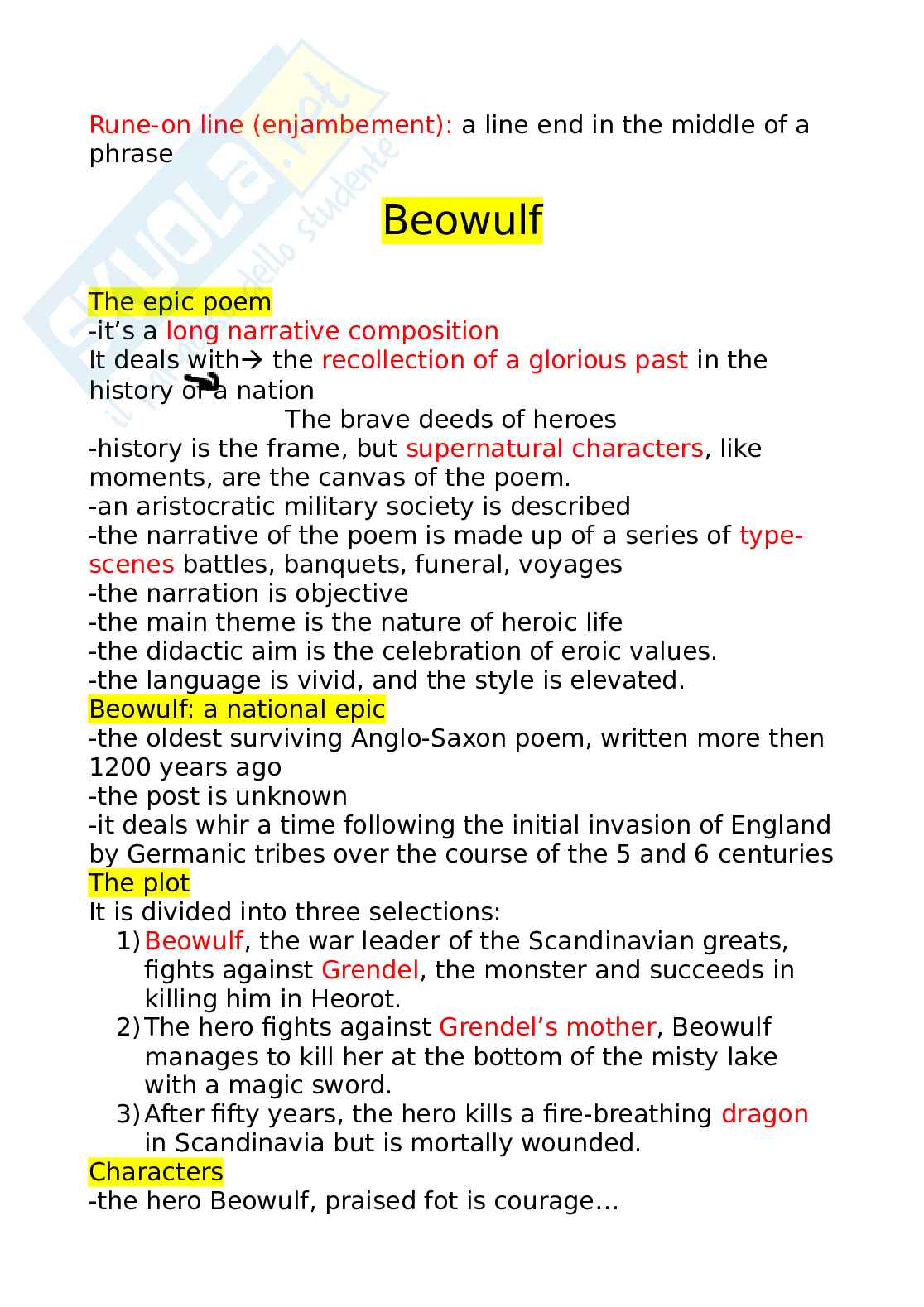 Characteristics of English Literature Pag. 6