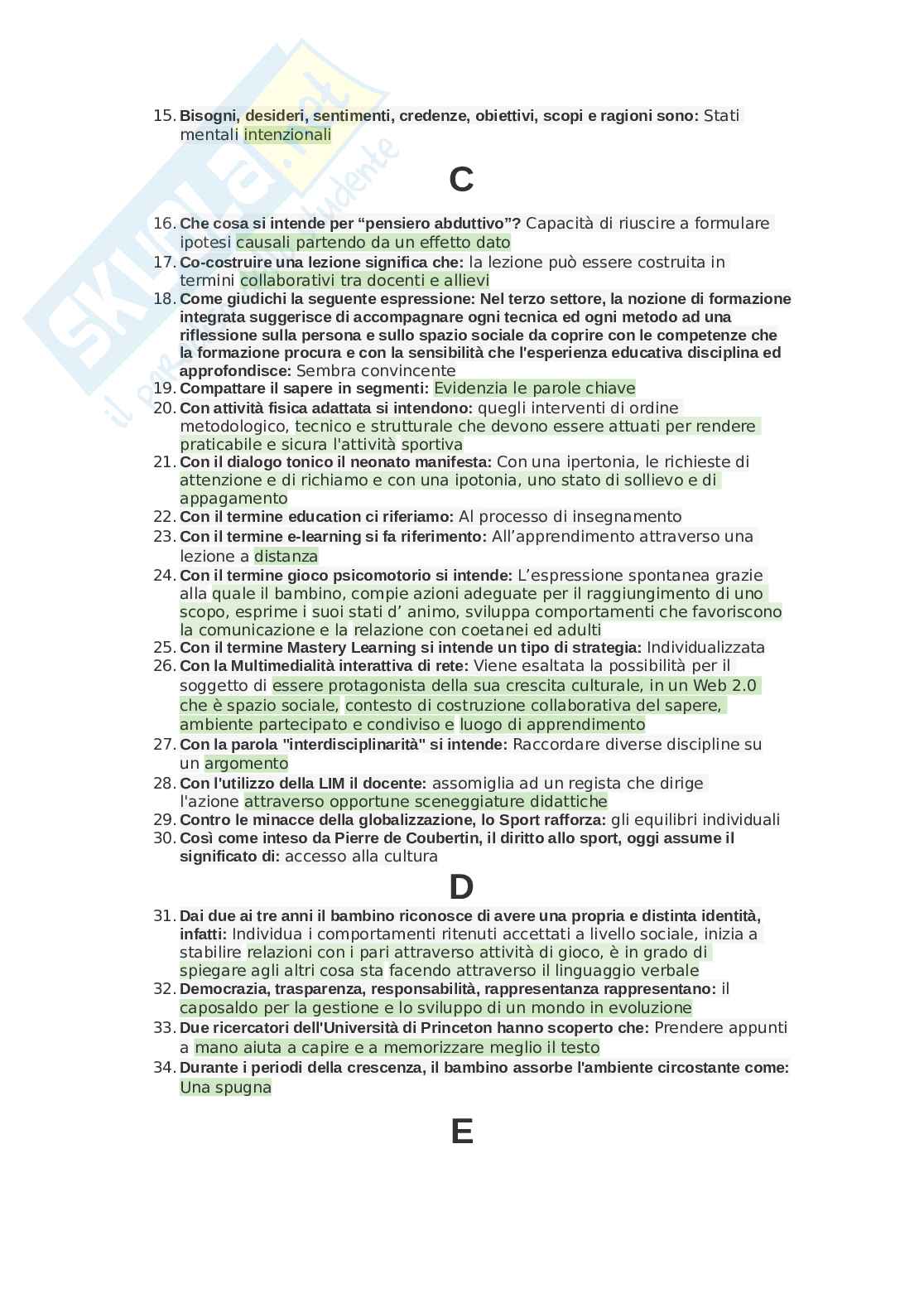 Paniere Metodologie e tecnologie per la ricerca in ambito didattico motorio, aggiornato e completo. In ordine Pag. 2