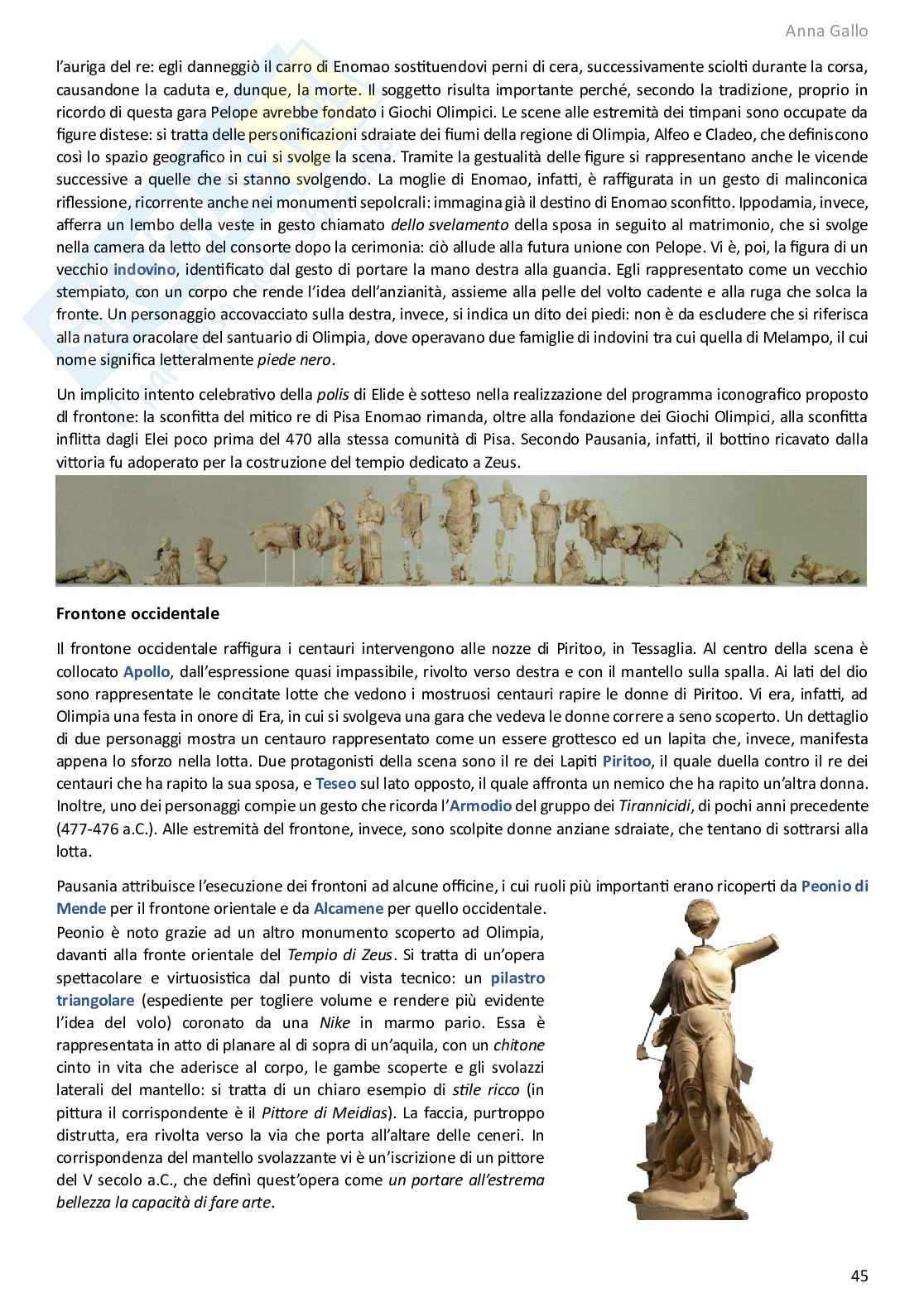 Appunti completi corso di Archeologia e storia dell'arte greca Pag. 46