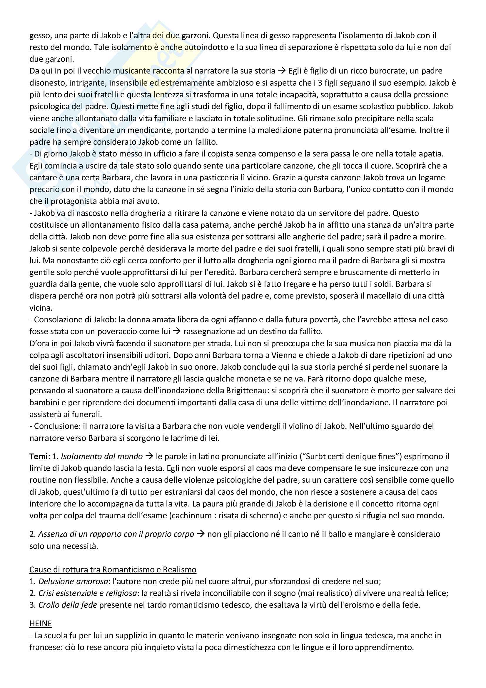 Riassunto Esame Cultura e Letteratura Tedesca 2, prof. Schininà, libro consigliato Storia della letteratura tedesca. Dal Biedermeier alla Sperimentazione, Mittner Pag. 6