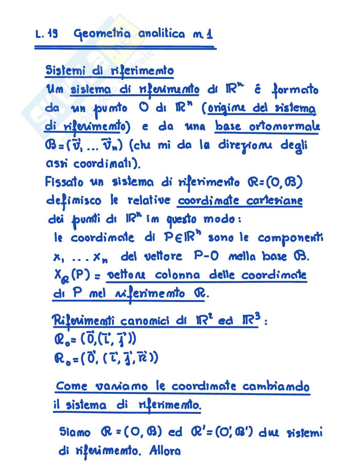 Appunti completi Geometria analitica Pag. 1