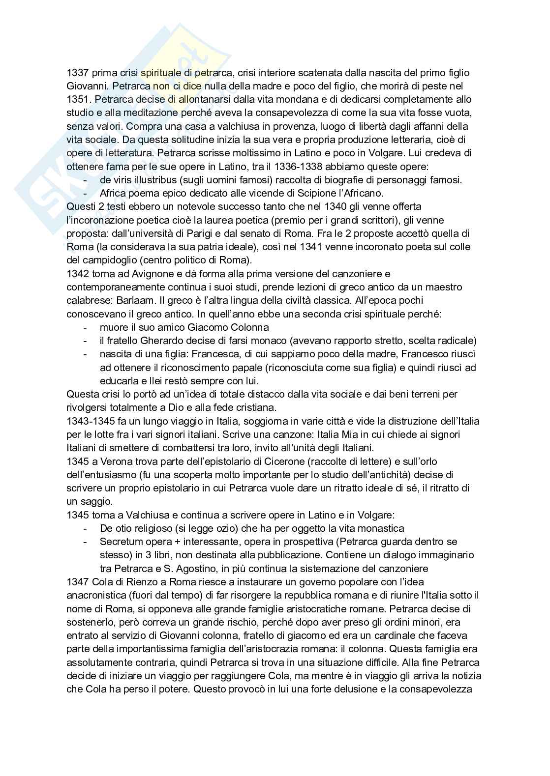 Petrarca, Dante e Boccaccio - Pensieri a confronto Pag. 11