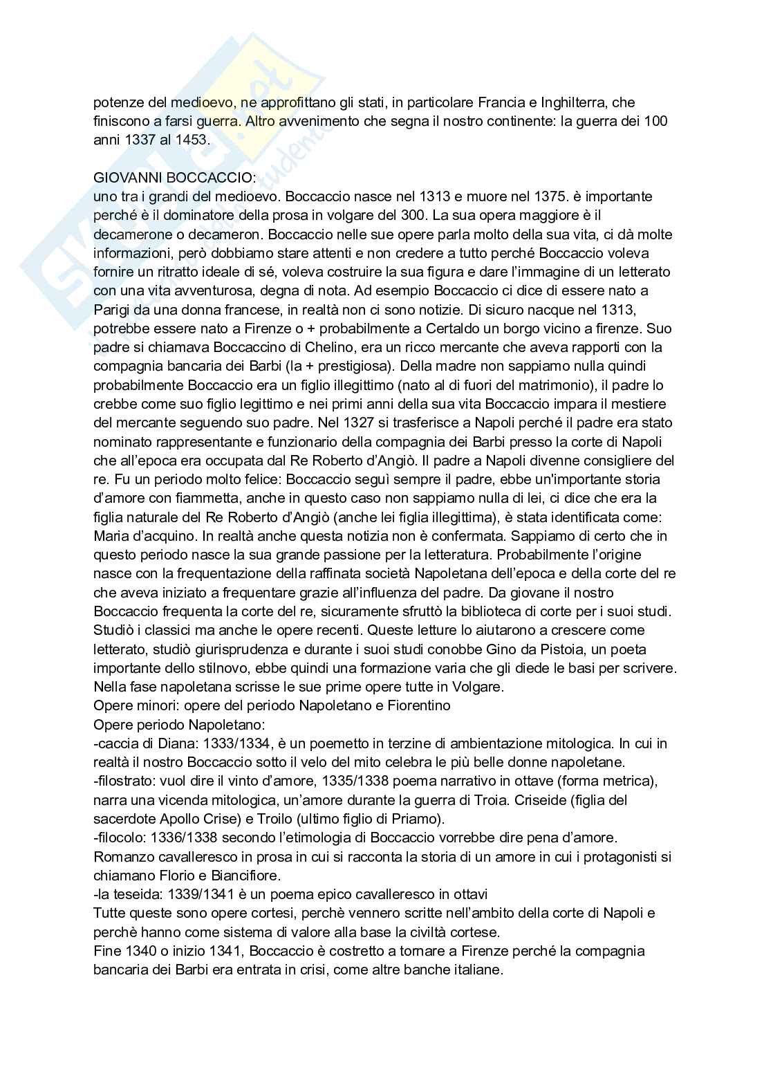 Petrarca, Dante e Boccaccio - Pensieri a confronto Pag. 2