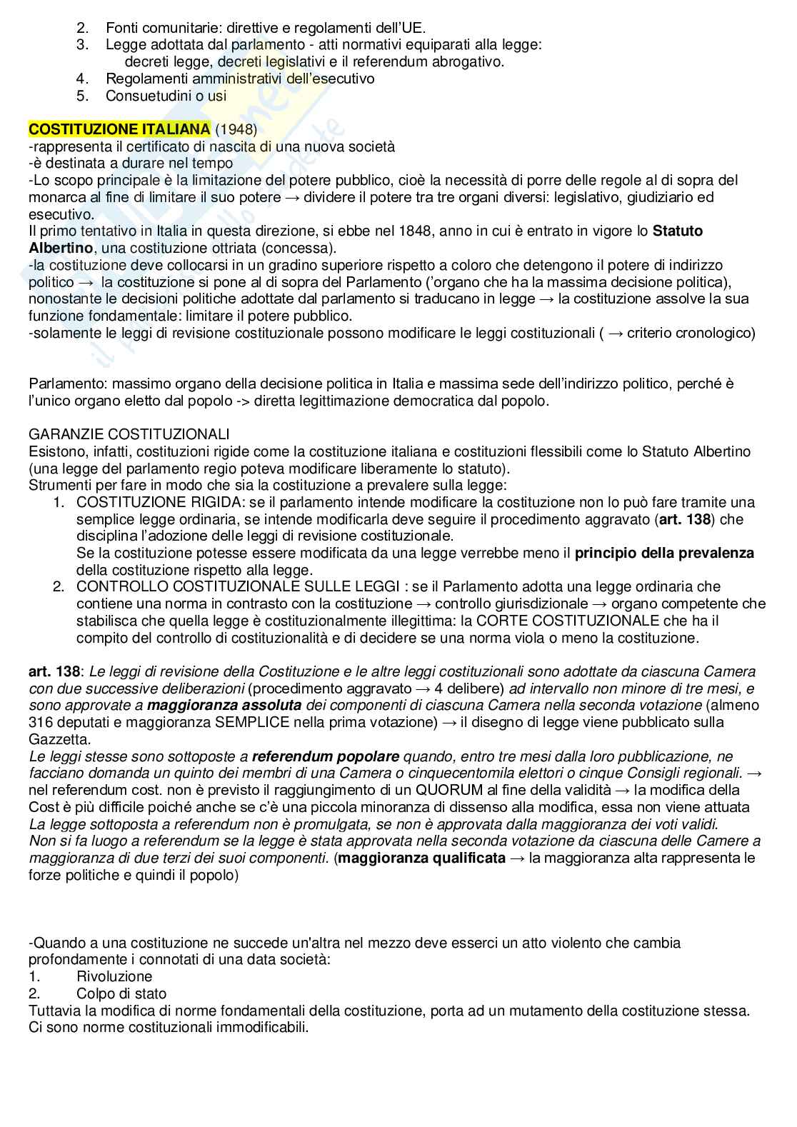 Diritto costituzionale Pag. 2