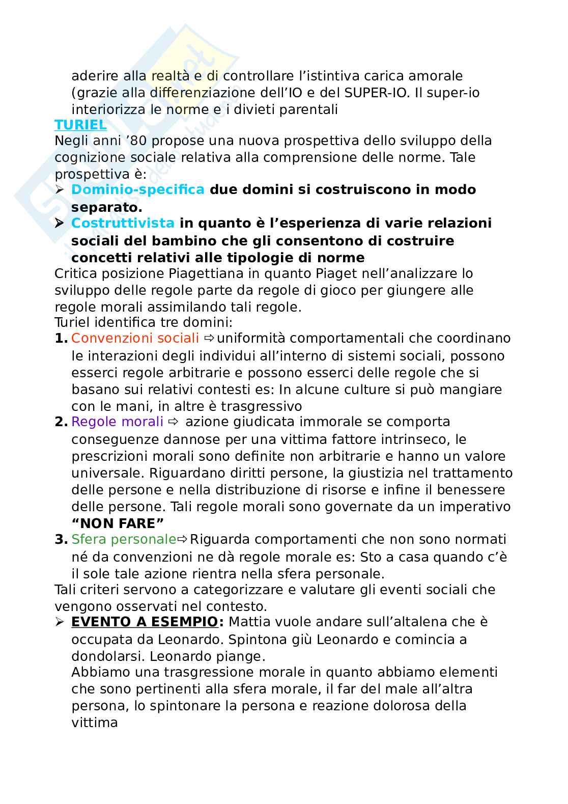Riassunto esame Psicologia dello sviluppo, Prof. Bombi Anna Silvia, libro consigliato Psicologia dello sviluppo , Luigia Camaioni, Paola Di Blasio  Pag. 2