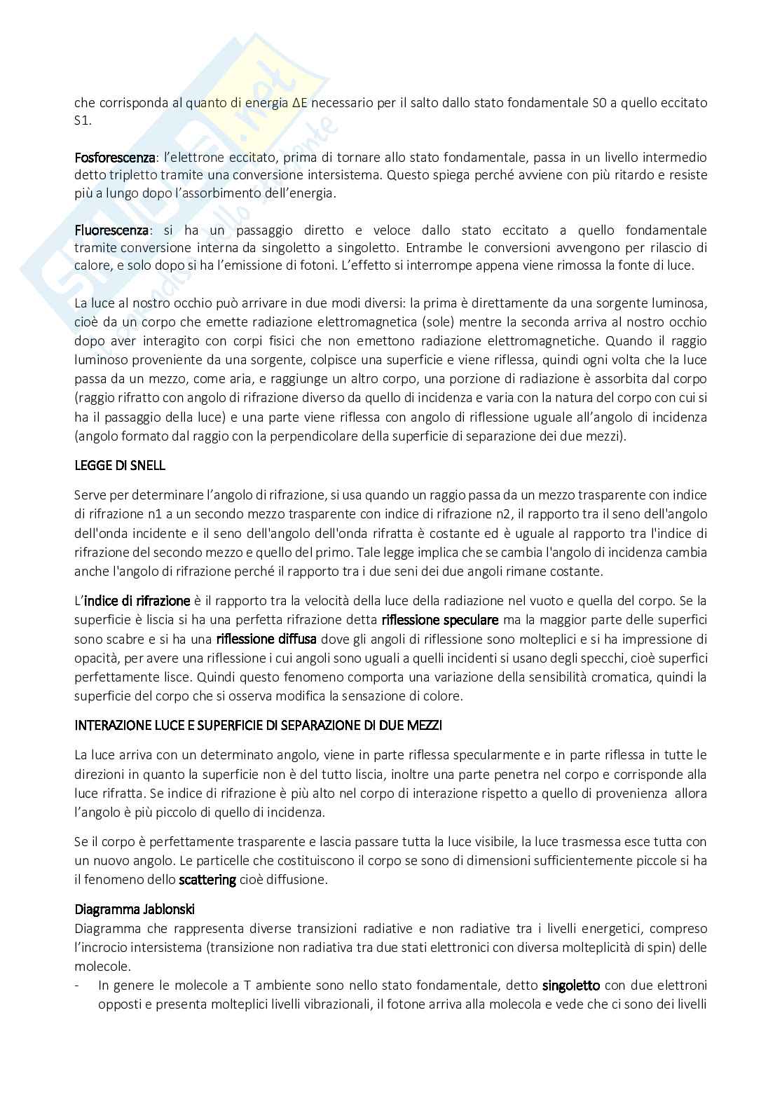 Appunti completi del corso Chimica e tecnologia delle sostanze coloranti Pag. 2
