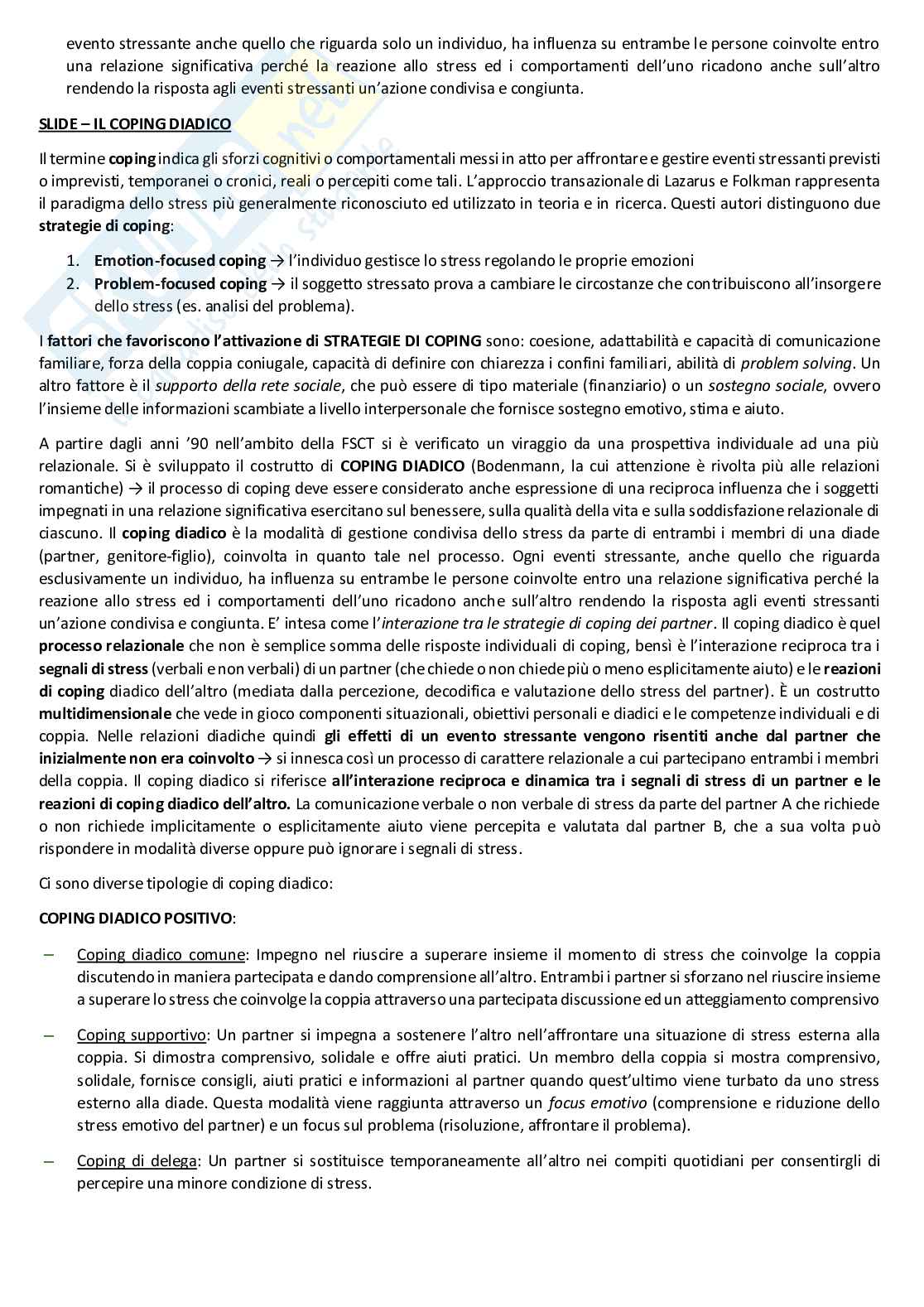 Riassunto esame Psicodinamica delle relazioni familiari, prof. Calvo, libri consigliati: Psicologia dei legami familiari, Scabini e Dieci principi per una terapia di coppia efficace, Gottman Pag. 6