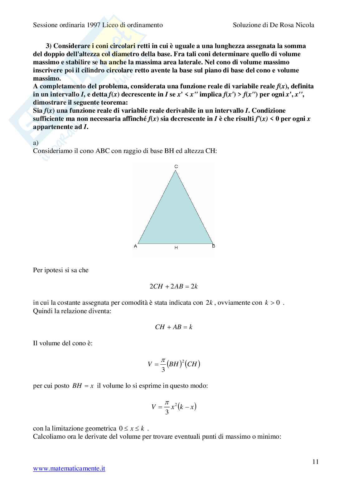 1997 - Liceo scientifico di ordinamento - prova completa Pag. 11