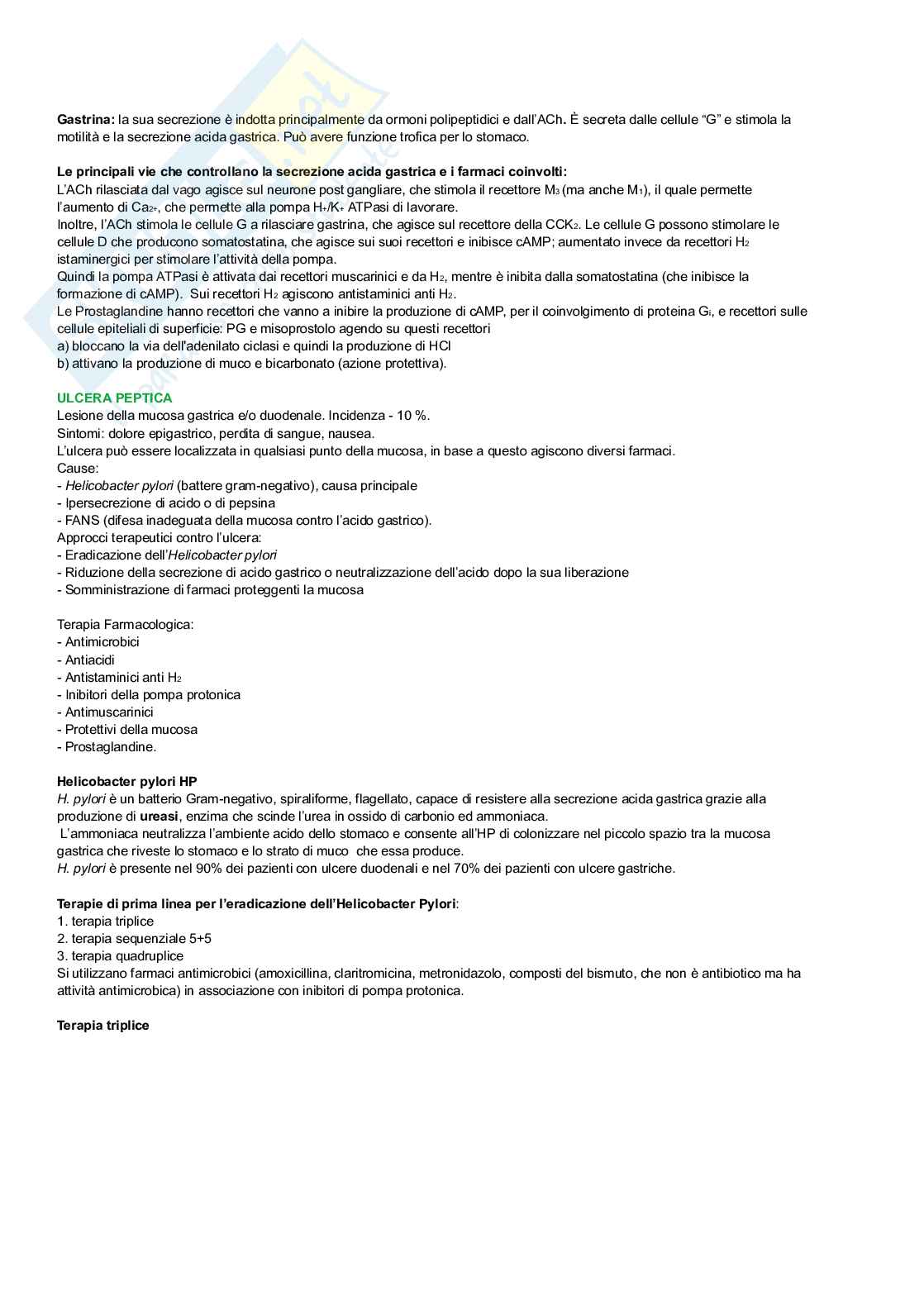 Appunti farmaci gastro intestinale Pag. 2