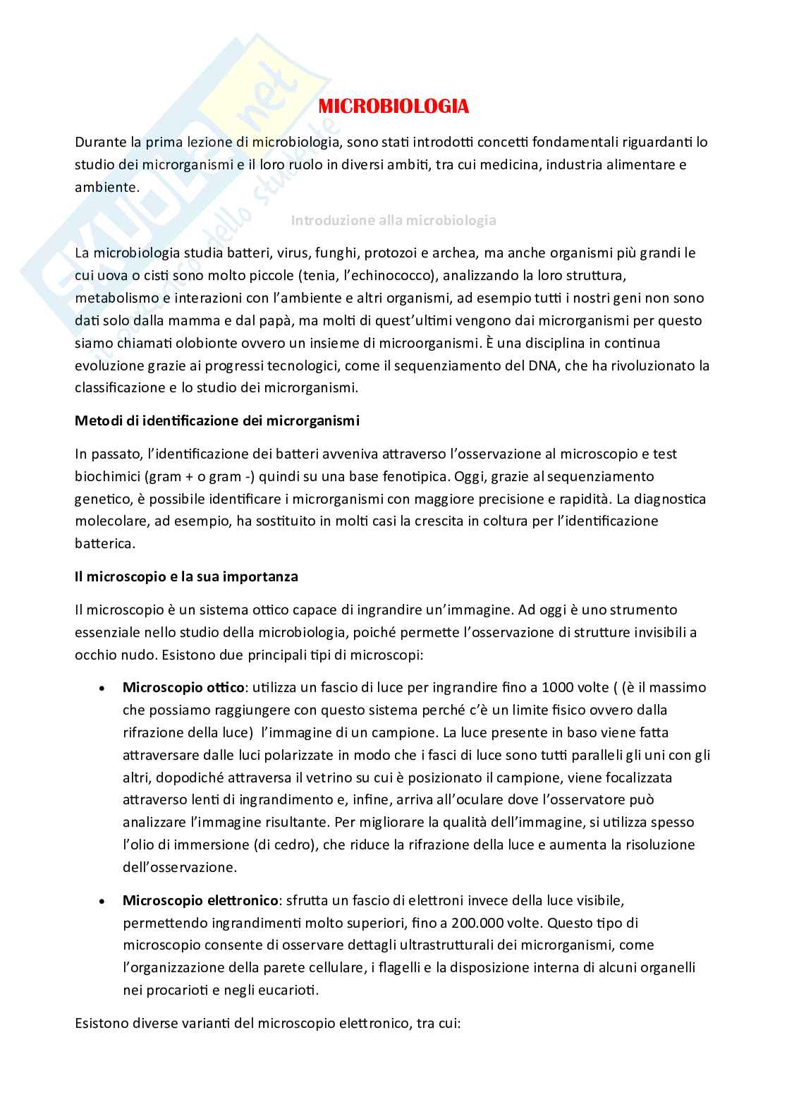 Microbiologia  Pag. 1