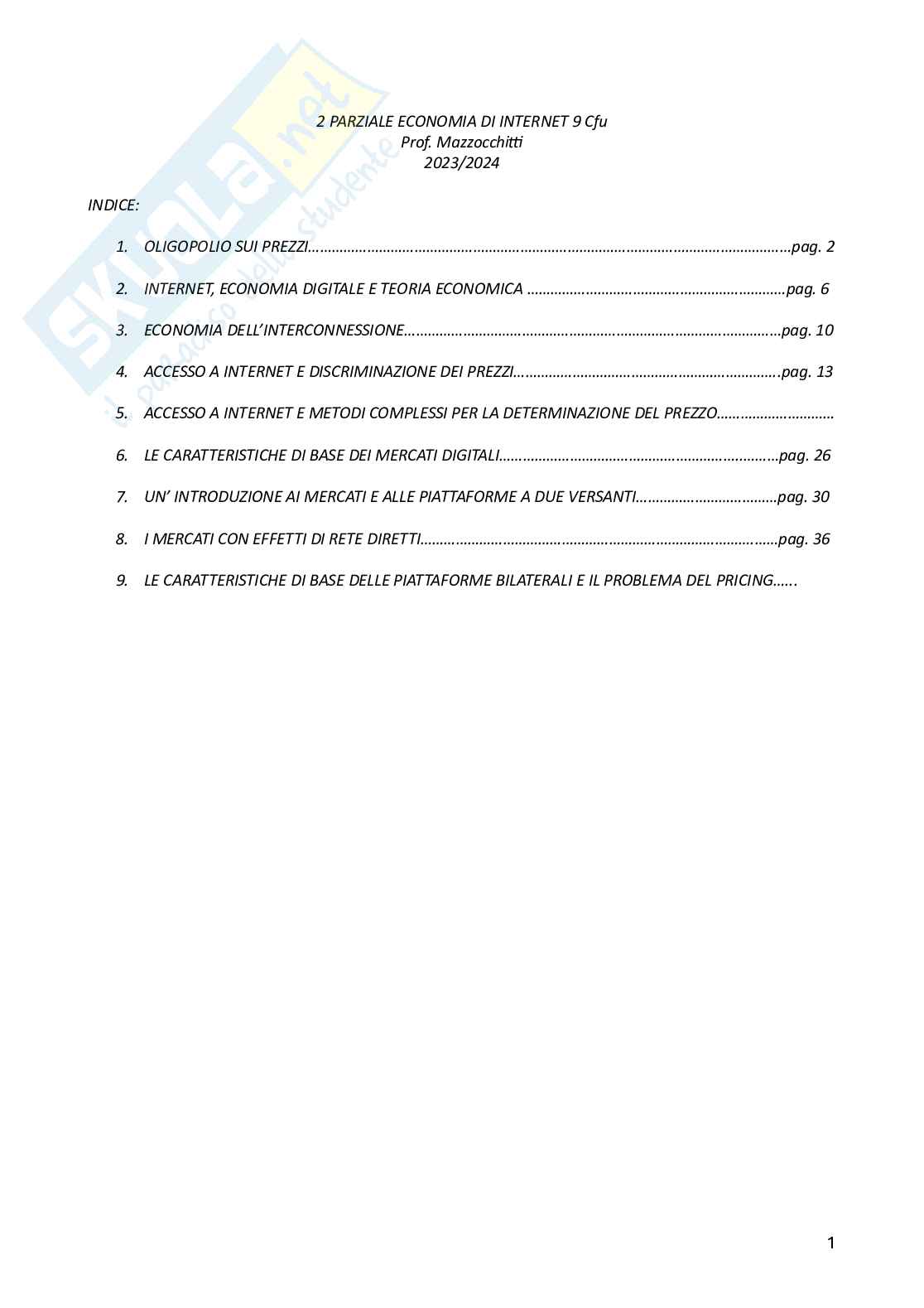 Economia di internet Pag. 1