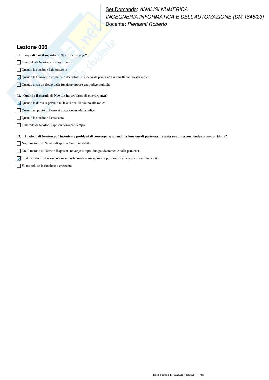 Paniere nuovo (2025) completo di  Analisi numerica Pag. 11