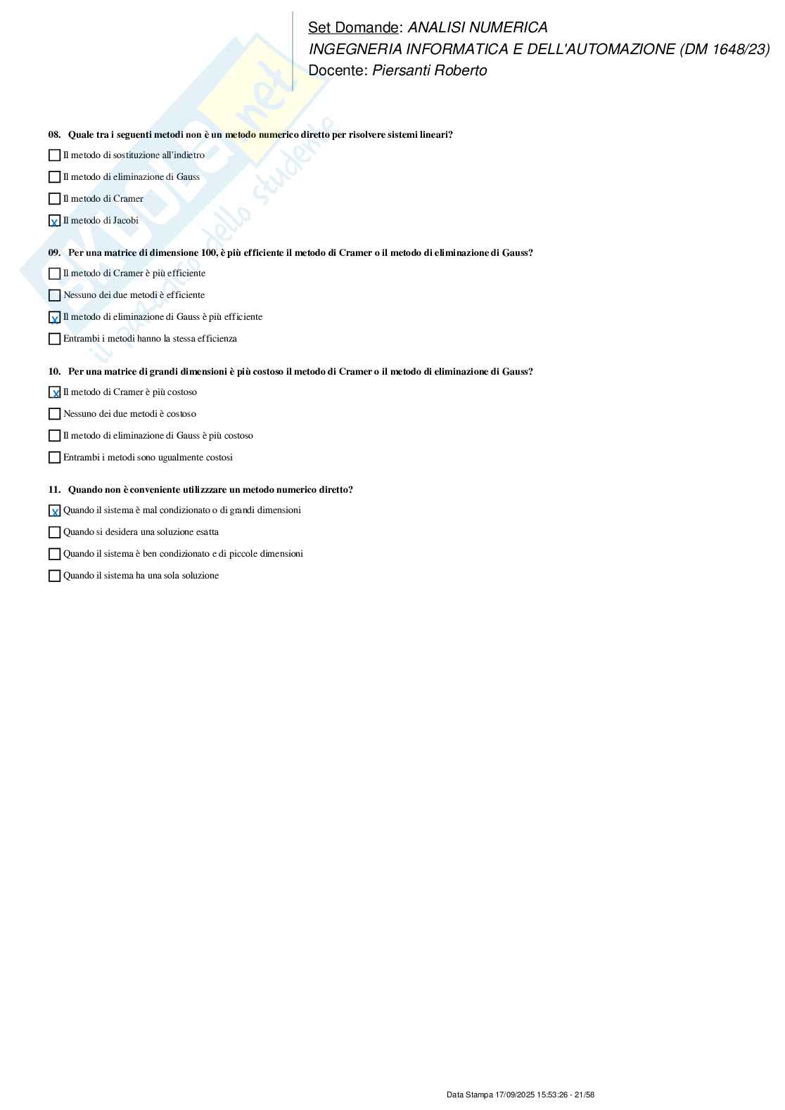 Paniere nuovo (2025) completo di  Analisi numerica Pag. 21