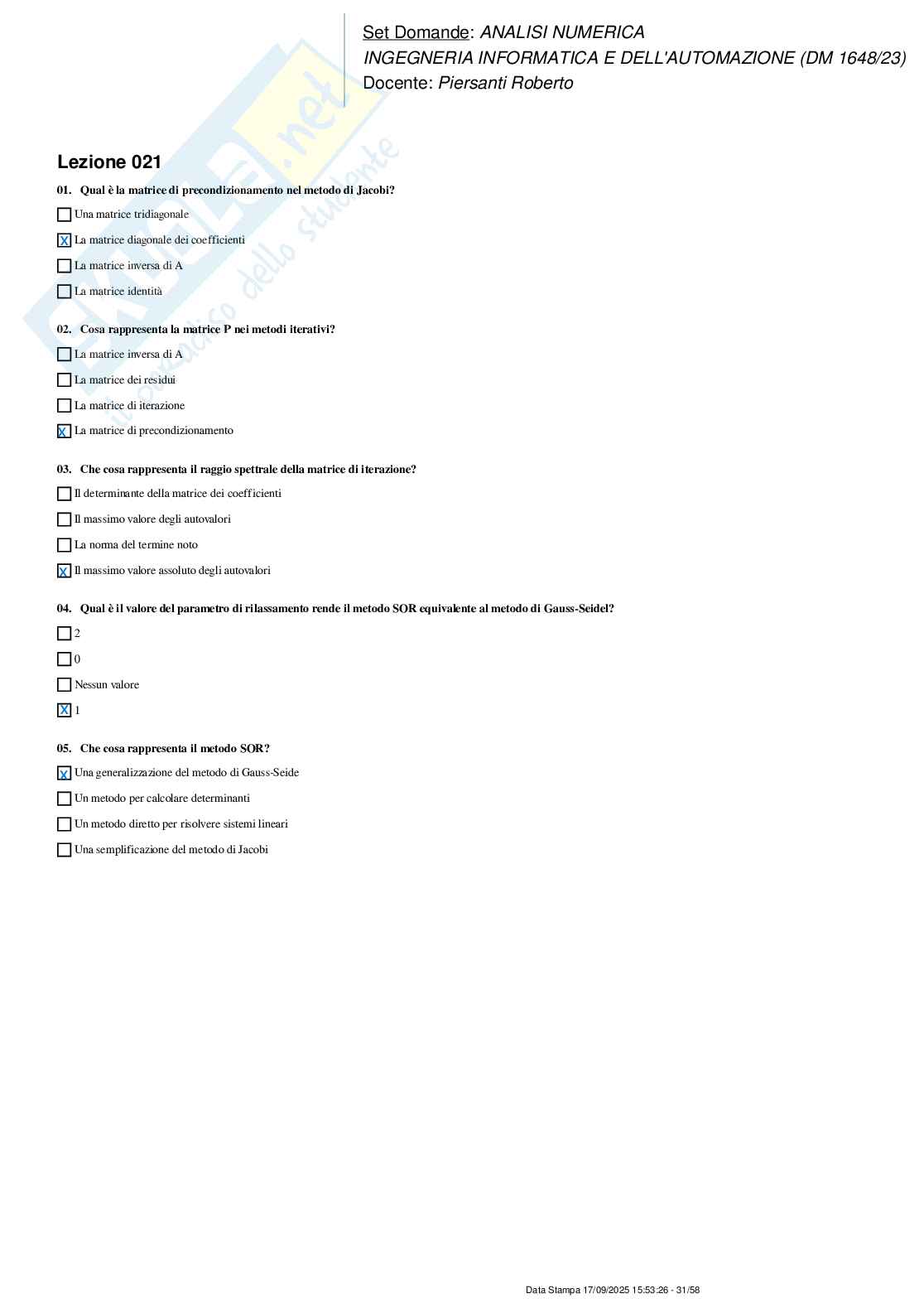 Paniere nuovo (2025) completo di  Analisi numerica Pag. 31