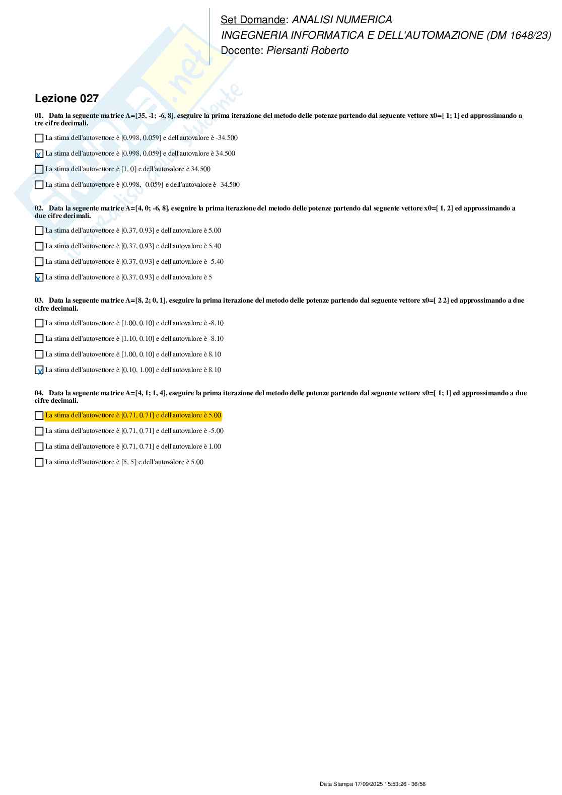 Paniere nuovo (2025) completo di  Analisi numerica Pag. 36