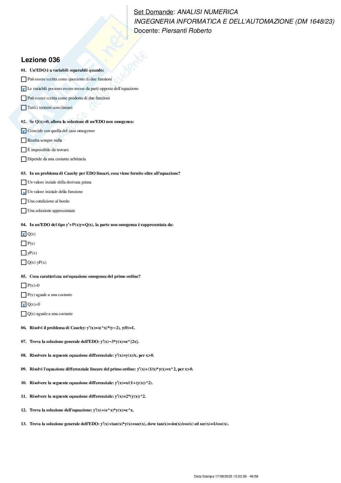 Paniere nuovo (2025) completo di  Analisi numerica Pag. 46