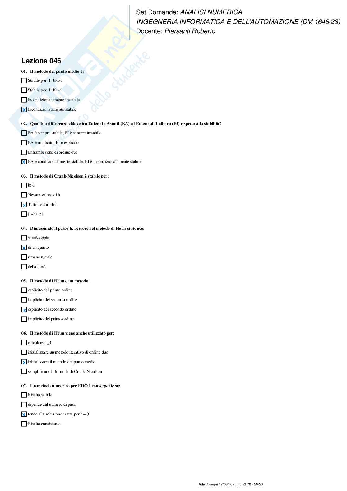 Paniere nuovo (2025) completo di  Analisi numerica Pag. 56