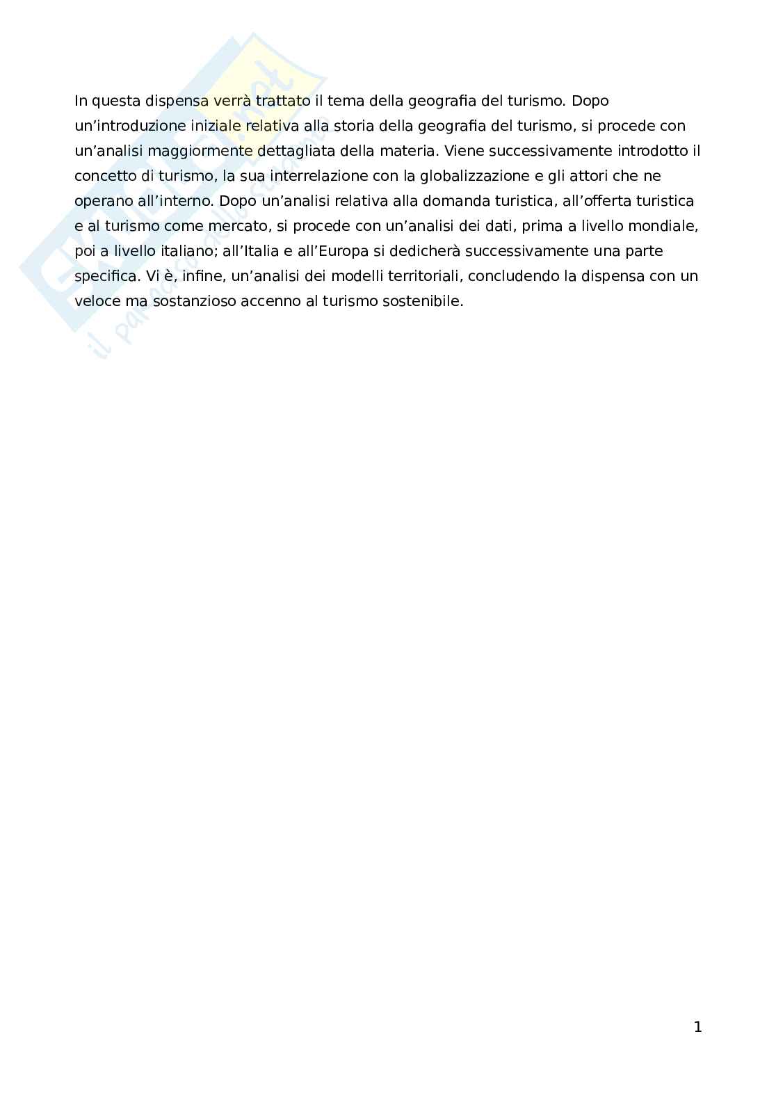 Geografia del turismo Pag. 1