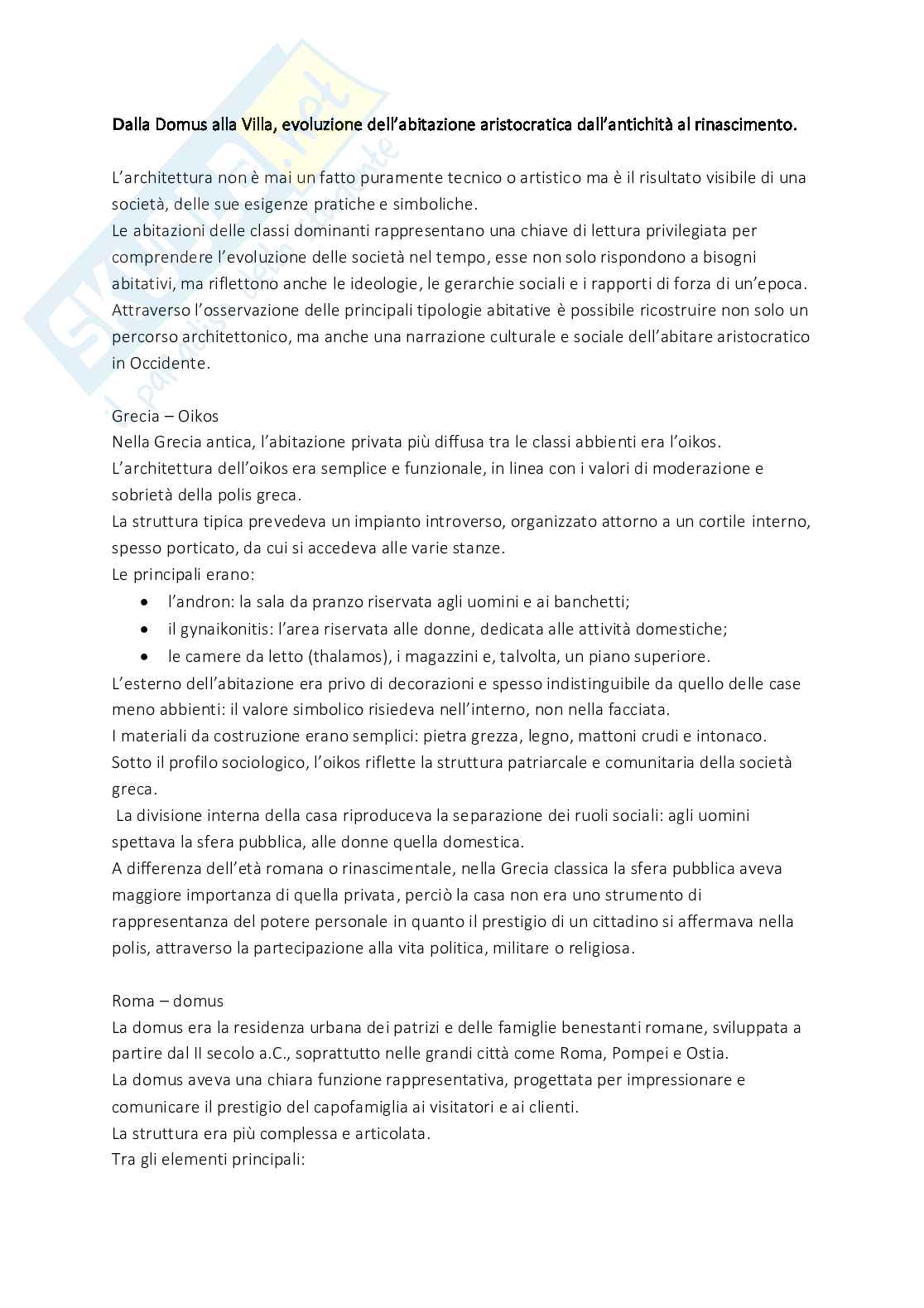 Dalla domus ai palazzi rinascimentali Pag. 1