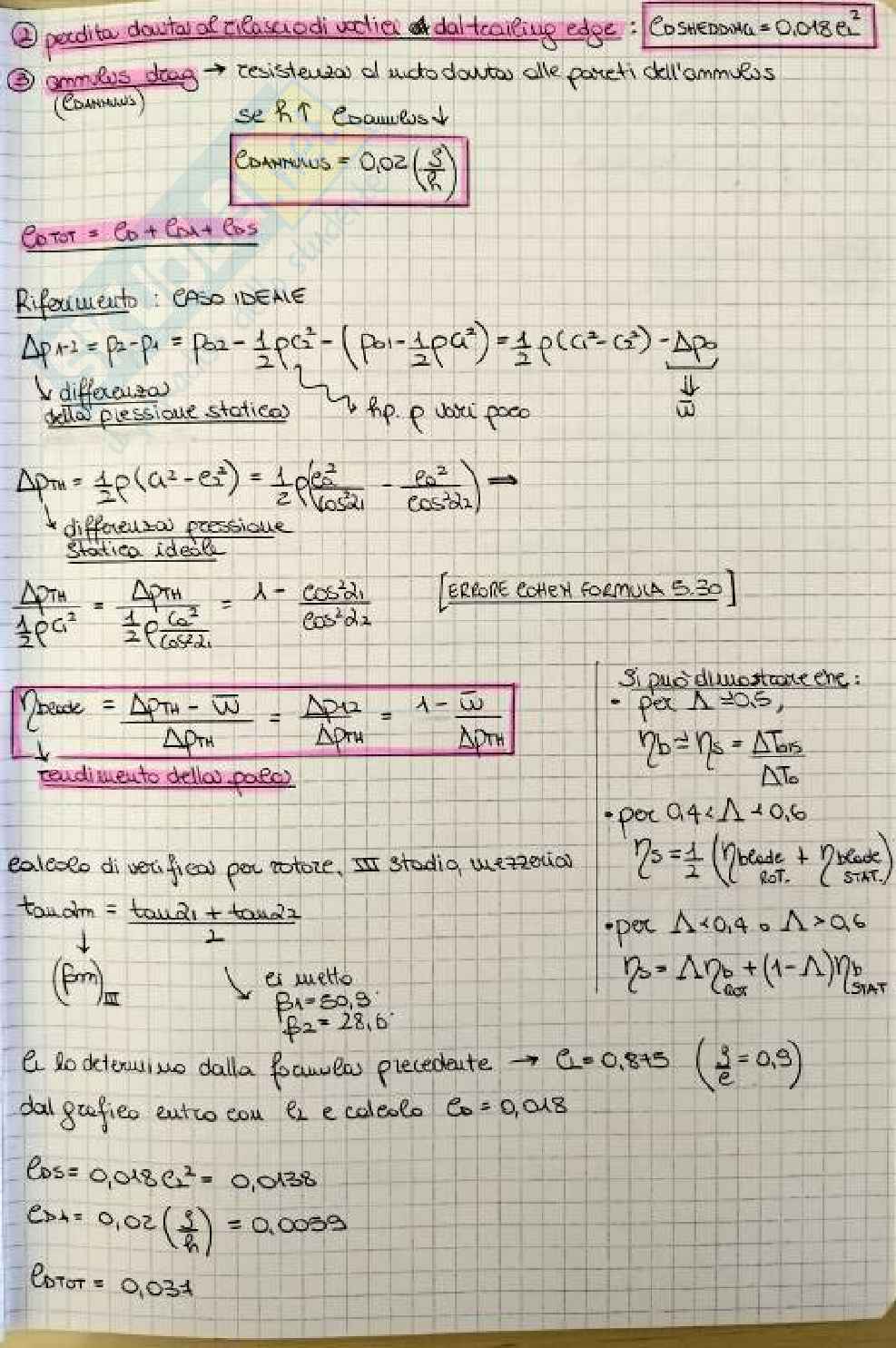 Riassunto esame Macchine a fluido, Prof. Cherubini Stefania, libro consigliato Fluid Mechanics, Cohen Pag. 101