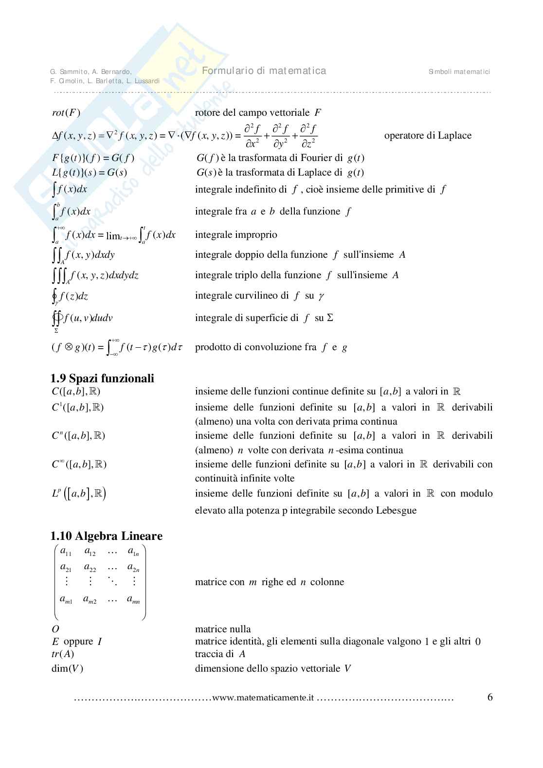 Simboli matematici: quali sono i più utilizzati Pag. 6