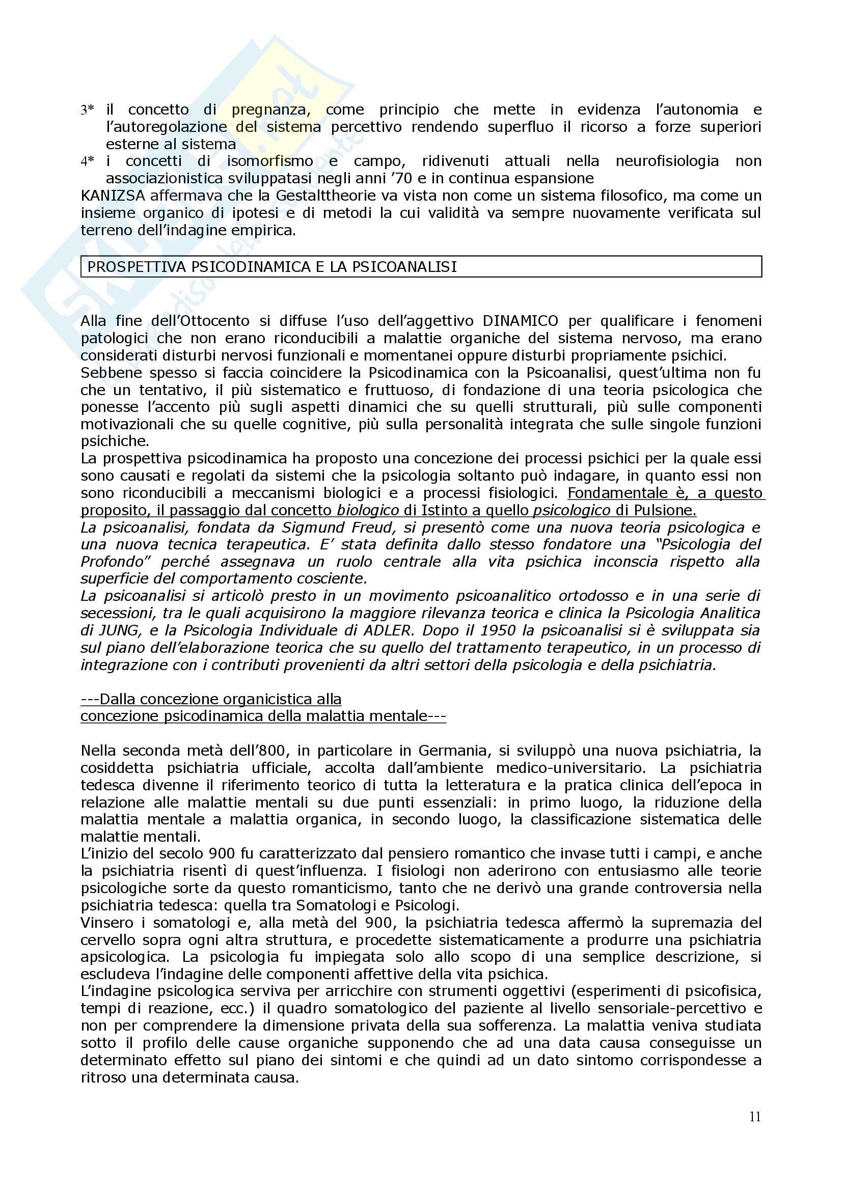 Fondamenti di psicologia generale – Storia della psicologia Pag. 11