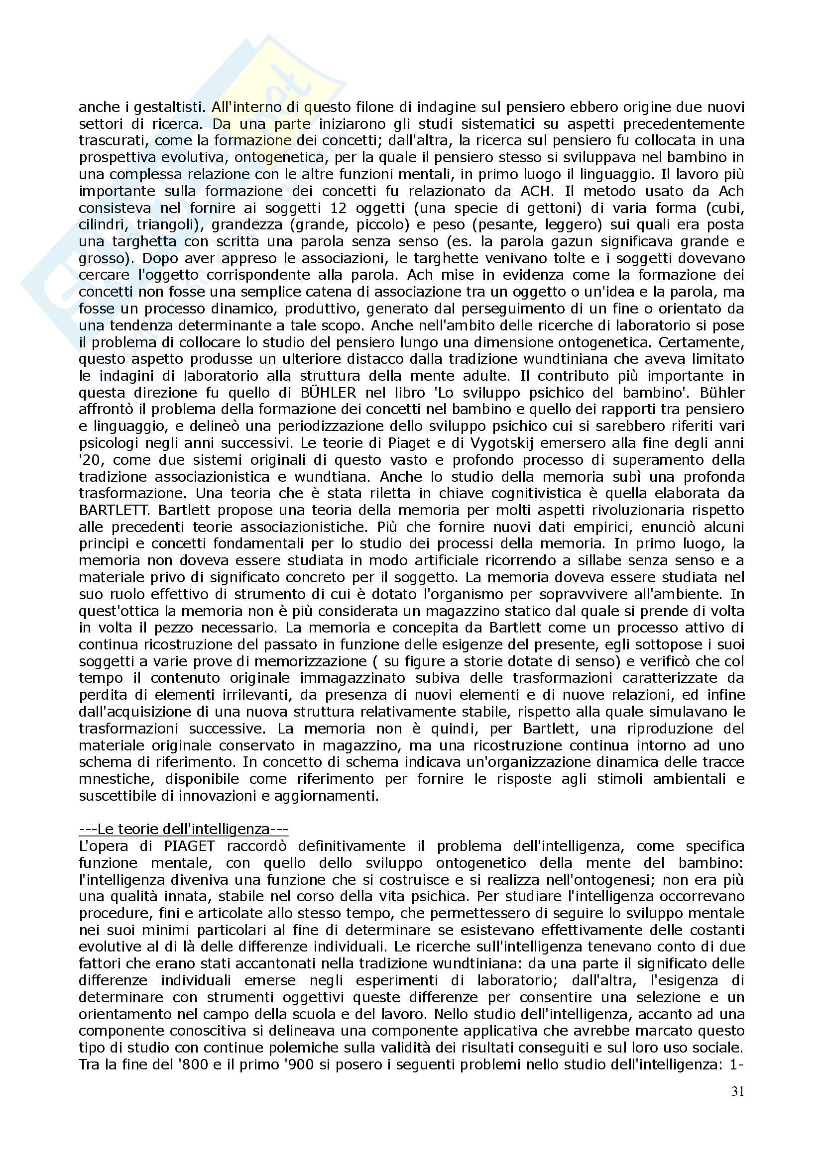 Fondamenti di psicologia generale – Storia della psicologia Pag. 31