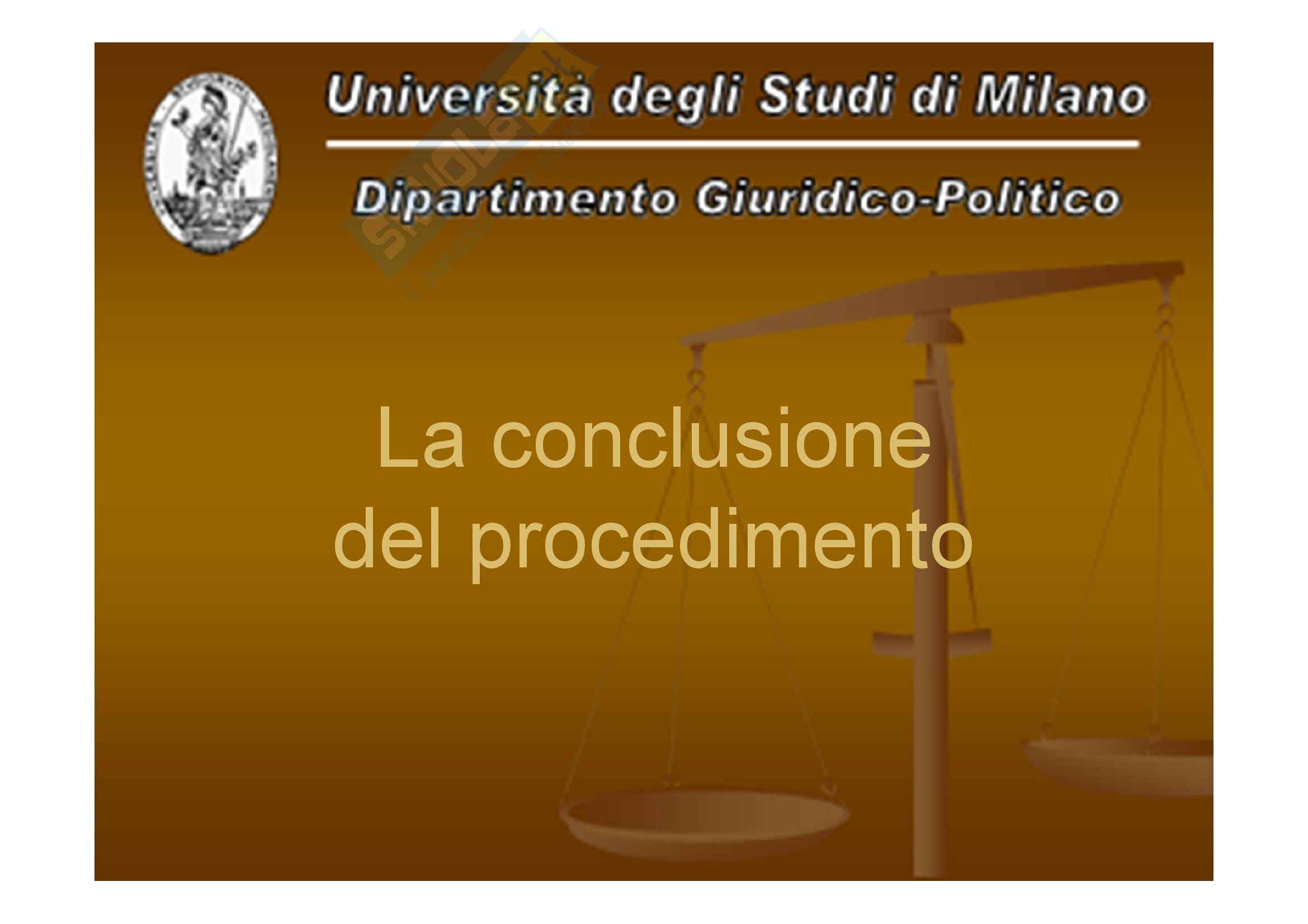 La conclusione del procedimento Pag. 1