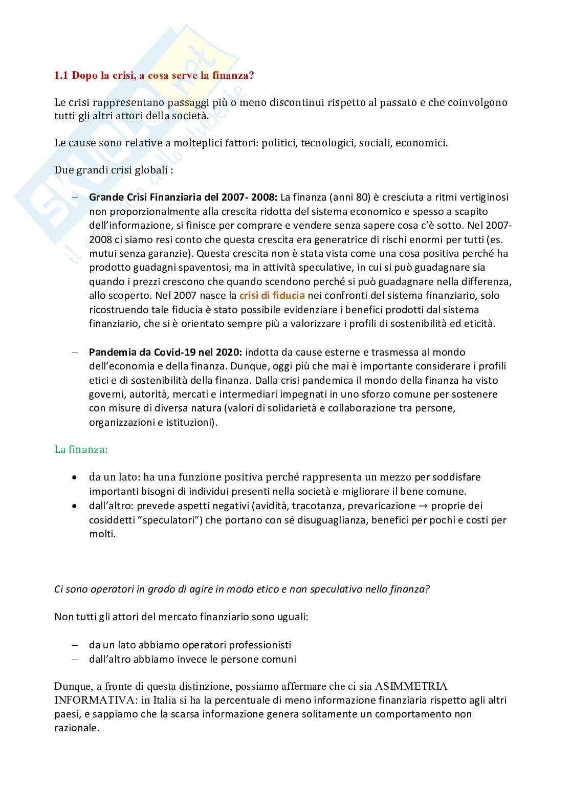 Economia degli intermediari finanziari Pag. 1