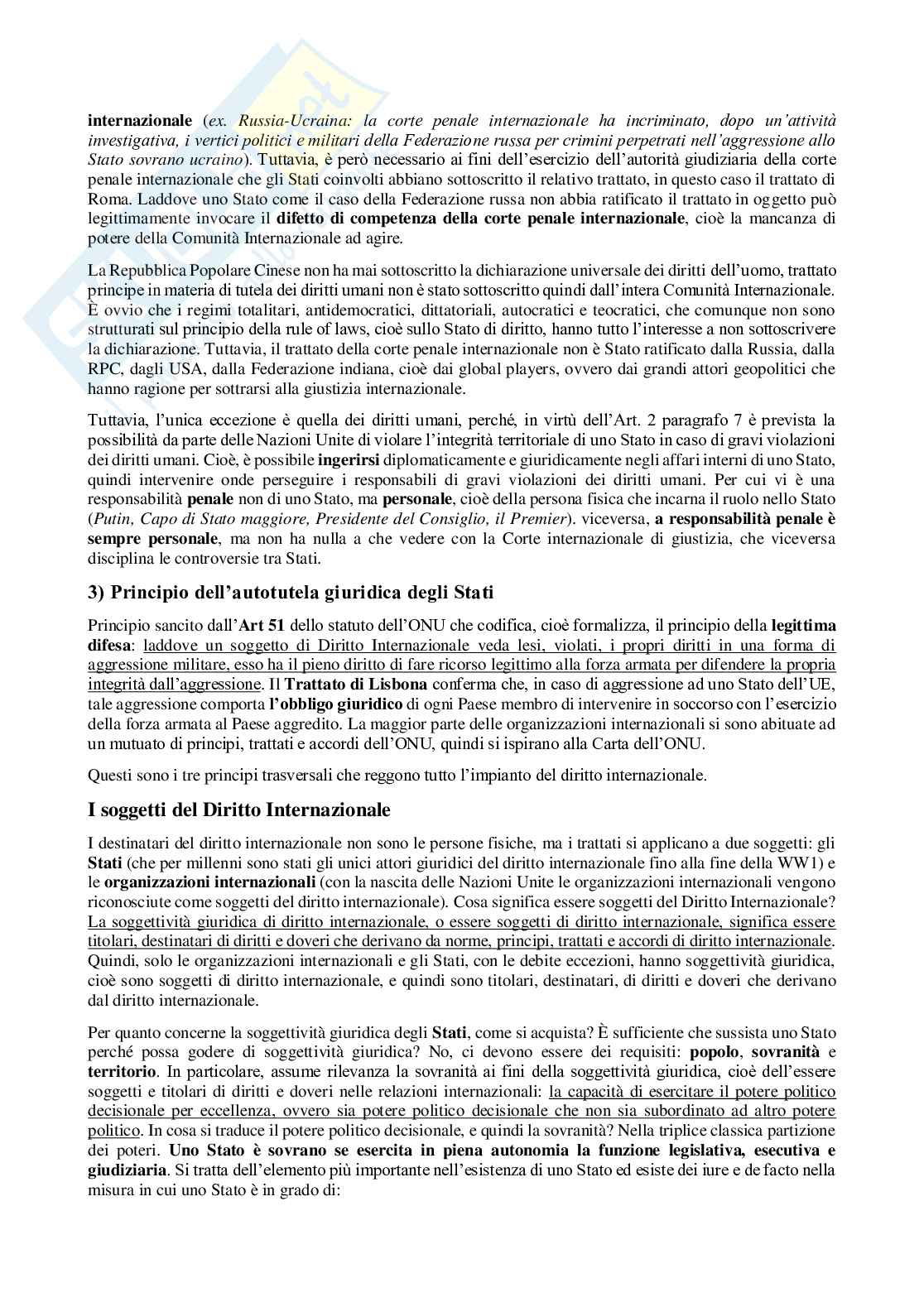 Appunti interamente sostitutivi di Regimi internazionali Pag. 2