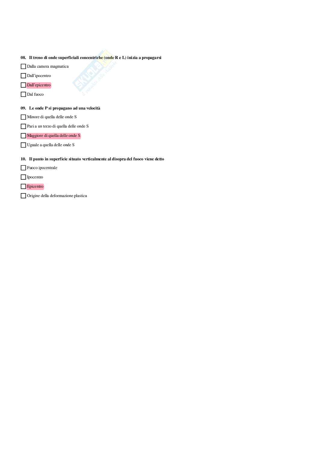 Paniere geologia applicata - risposte multiple Pag. 2