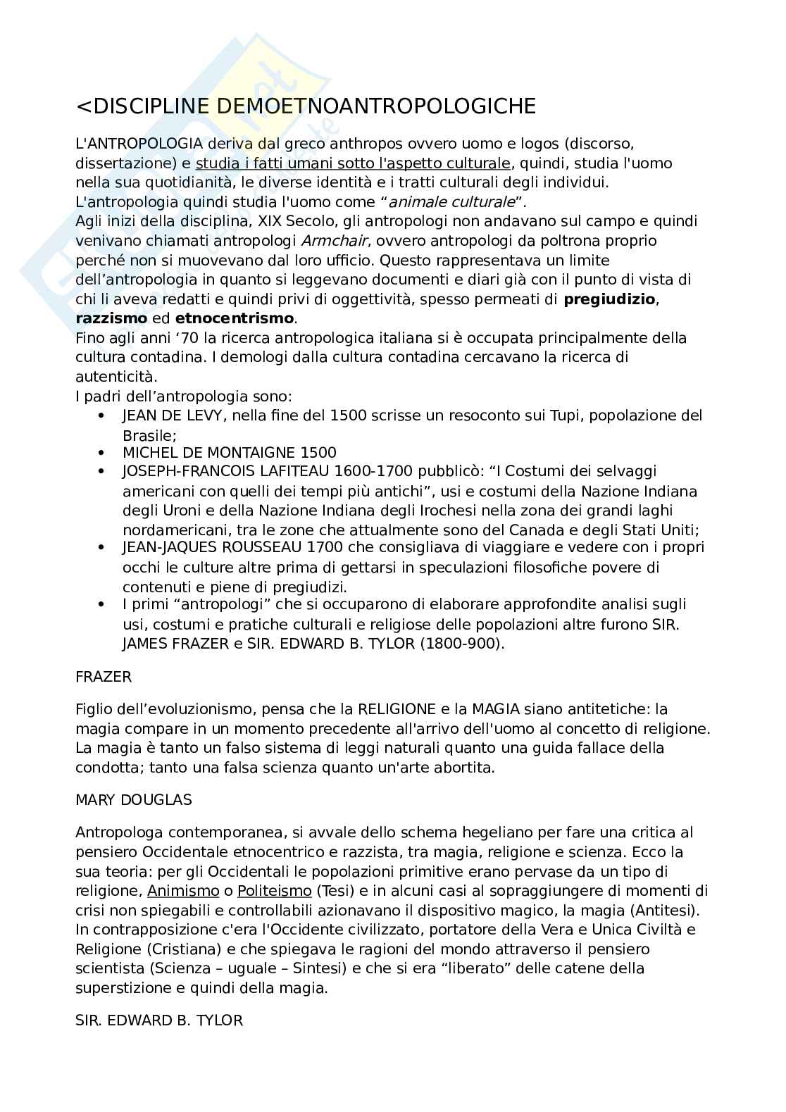 Appunti di Discipline demoetnoantropologiche (2021)   Pag. 1