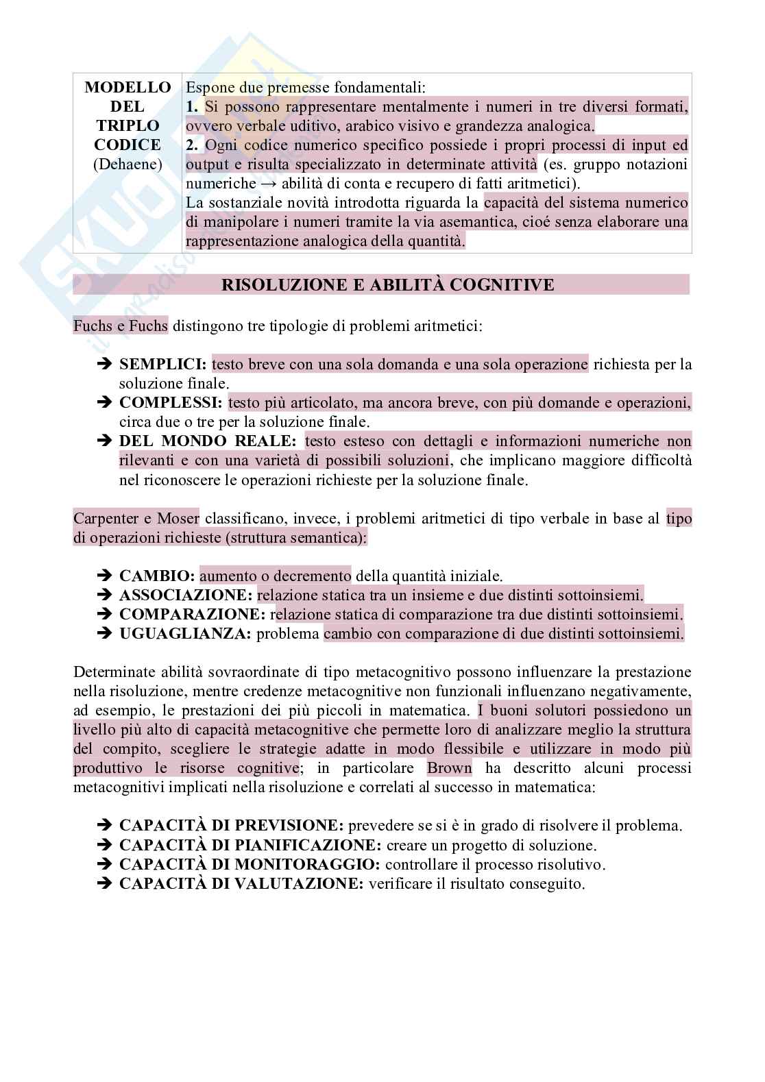Riassunto esame Psicologia dello sviluppo, Prof. Bianchi Dora, libro consigliato Processi cognitivi, motivazione e apprendimento, Cornoldi, Meneghetti, Moe, Zamperlin Pag. 36