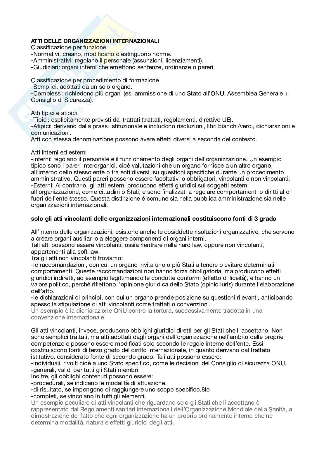 Riassunto esame Diritto internazionale, Prof. Manca Luigino, libro consigliato Corso di diritto internazionale, Marchisio Pag. 11