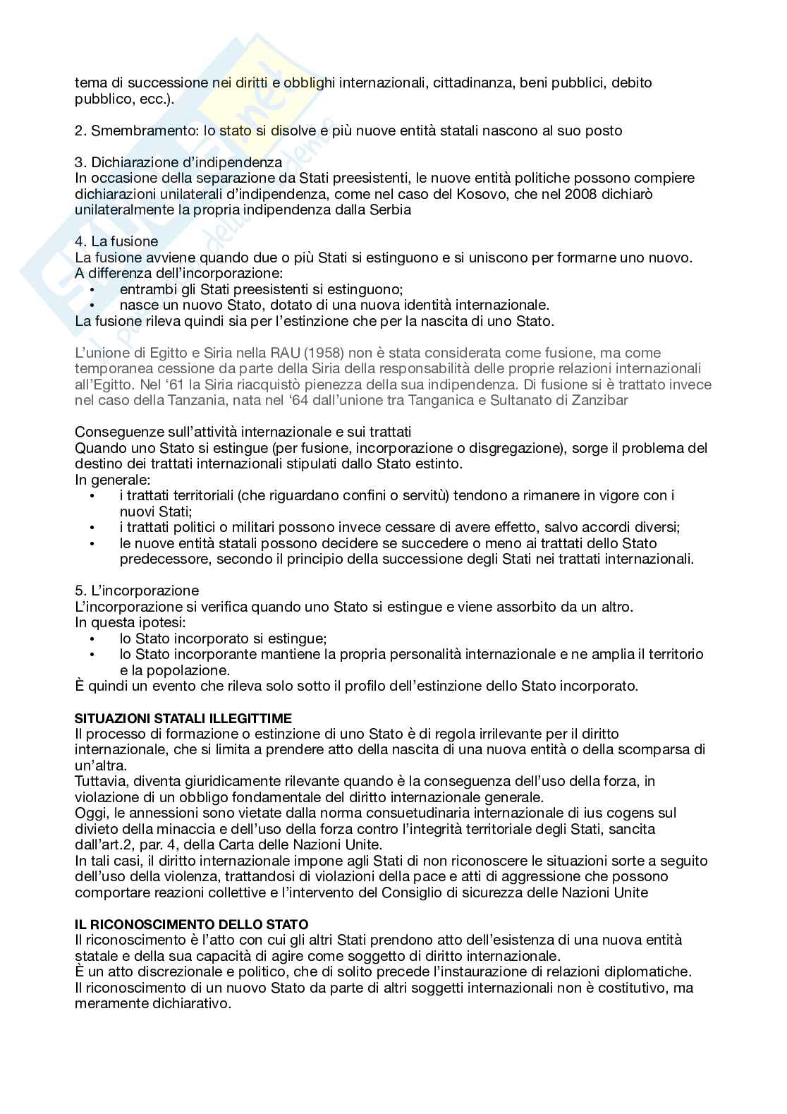Riassunto esame Diritto internazionale, Prof. Manca Luigino, libro consigliato Corso di diritto internazionale, Marchisio Pag. 21