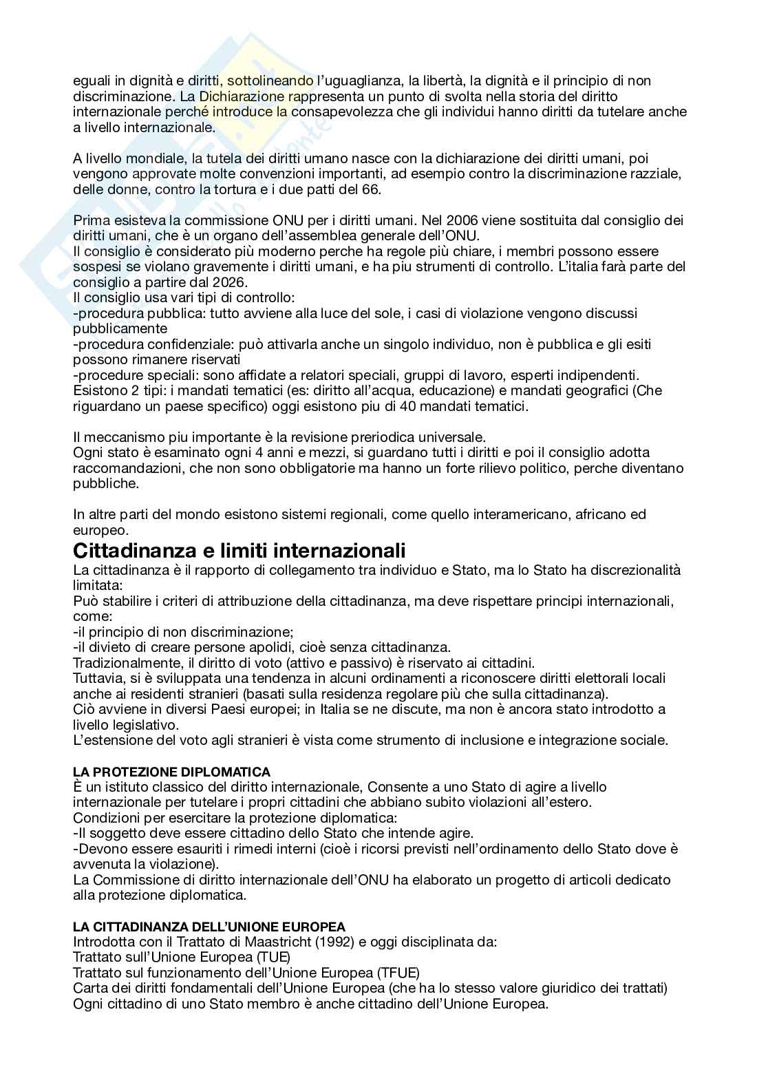 Riassunto esame Diritto internazionale, Prof. Manca Luigino, libro consigliato Corso di diritto internazionale, Marchisio Pag. 36