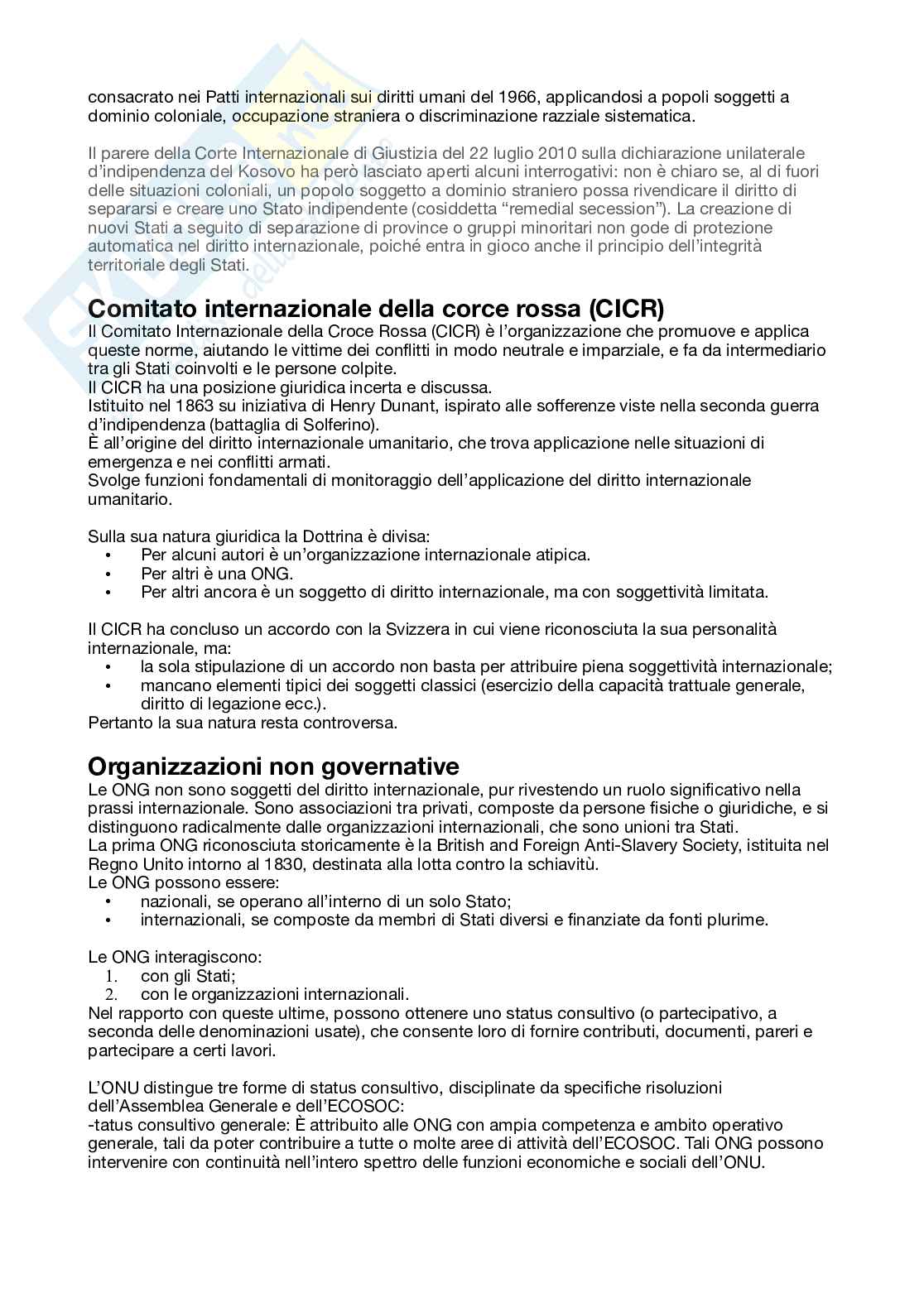 Riassunto esame Diritto internazionale, Prof. Manca Luigino, libro consigliato Corso di diritto internazionale, Marchisio Pag. 41