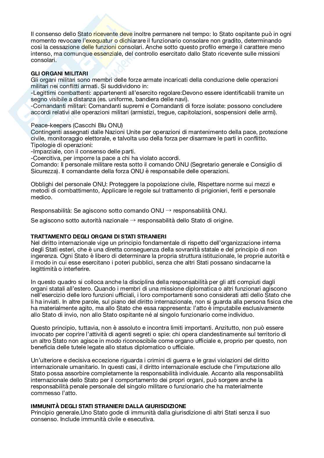 Riassunto esame Diritto internazionale, Prof. Manca Luigino, libro consigliato Corso di diritto internazionale, Marchisio Pag. 46