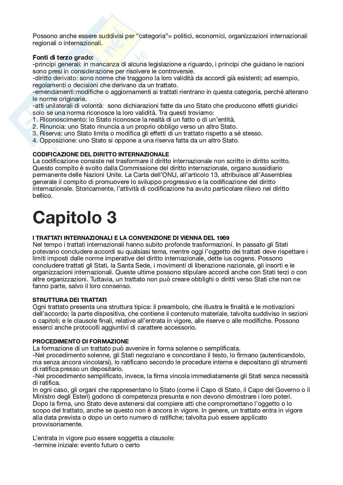 Riassunto esame Diritto internazionale, Prof. Manca Luigino, libro consigliato Corso di diritto internazionale, Marchisio Pag. 6