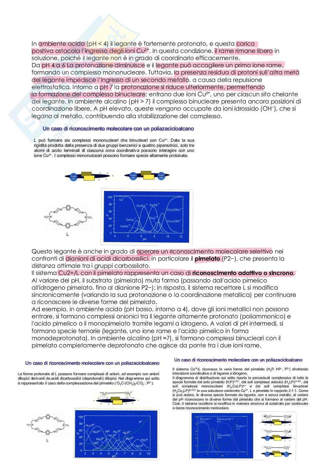 Appunti di Chimica inorganica superiore su riconoscimento molecolare Pag. 11