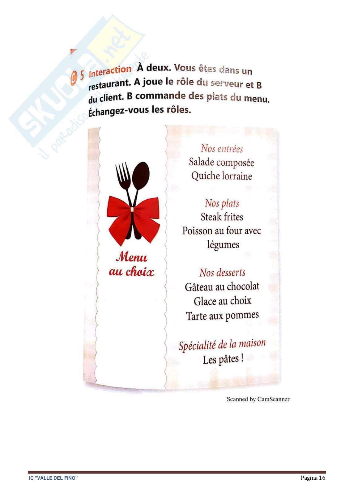 Esempio UDA aa 25 aa 22 francese lezione simulata per la scuola secondaria di primo grado e concorsi pubblici dal titolo Chef pour un jour Pag. 16