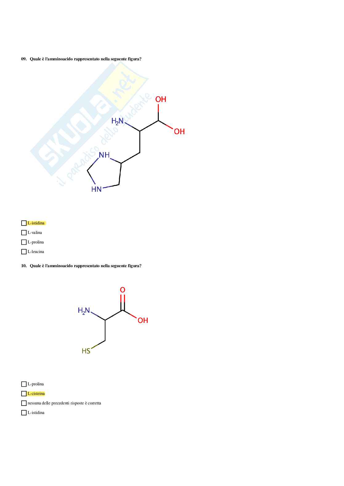 Paniere Biochimica - Risposte multiple - aggiornato (2026) Pag. 16