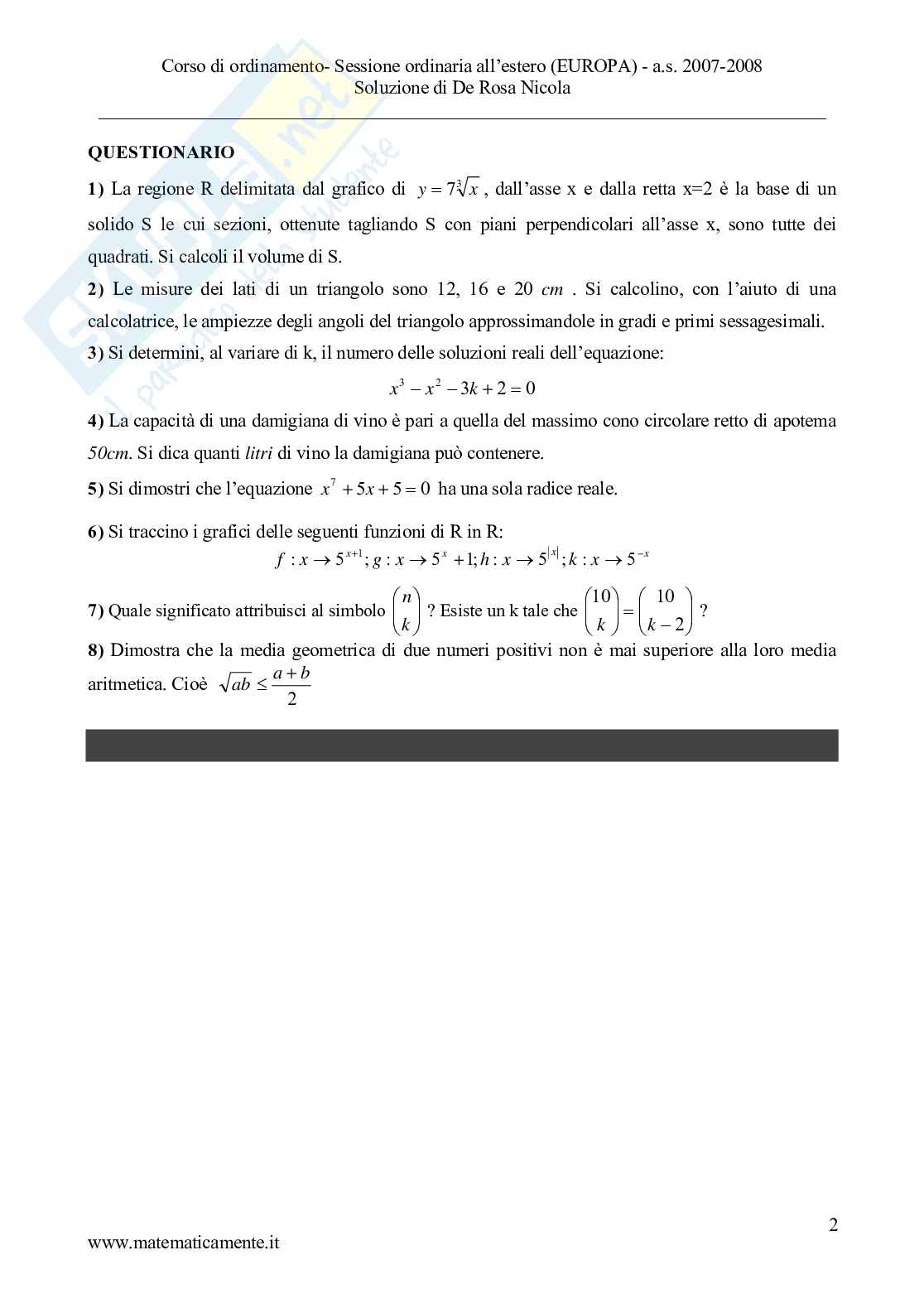 2008 - Liceo scientifico, scuole italiane all'estero (Europa) Pag. 2