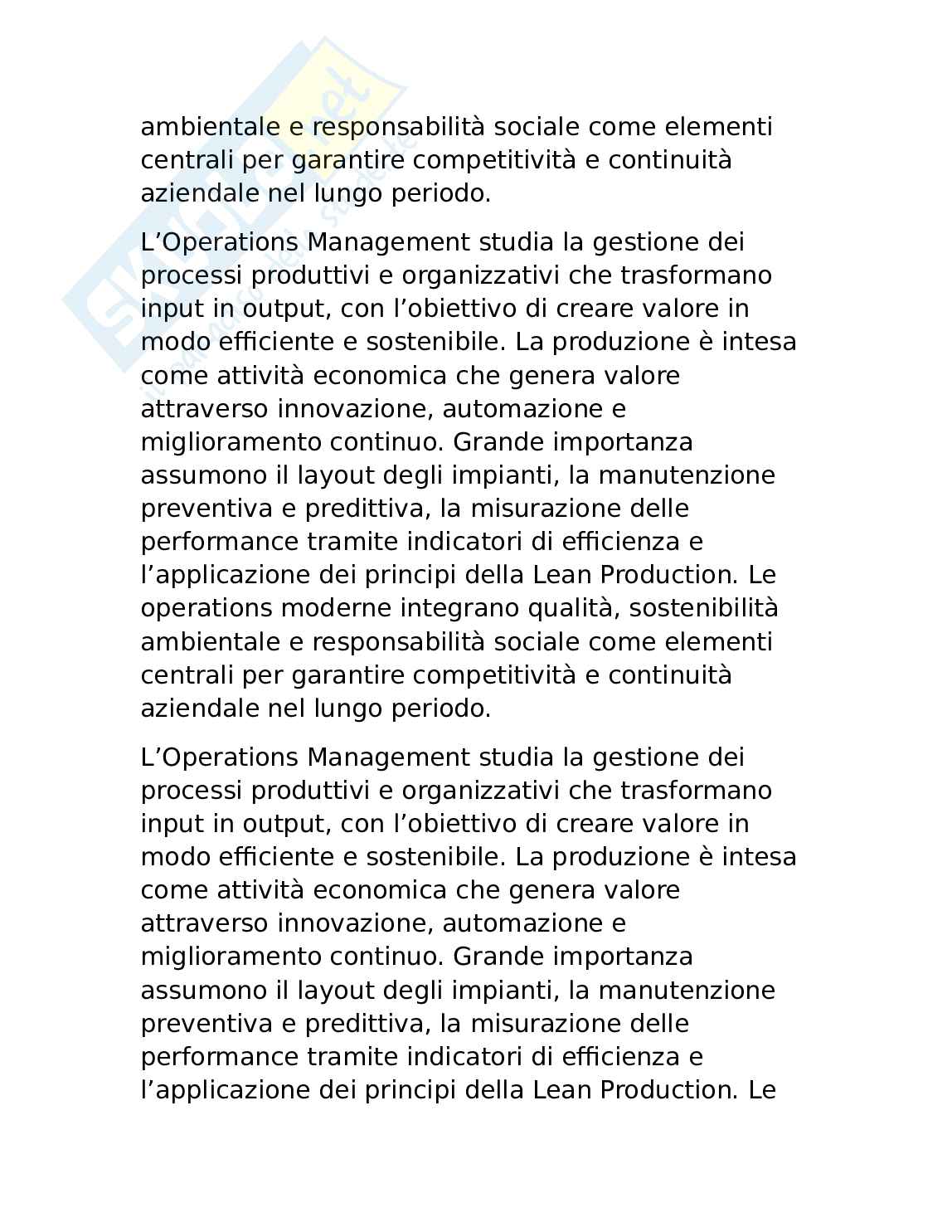 Appunti Operations e management Pag. 2