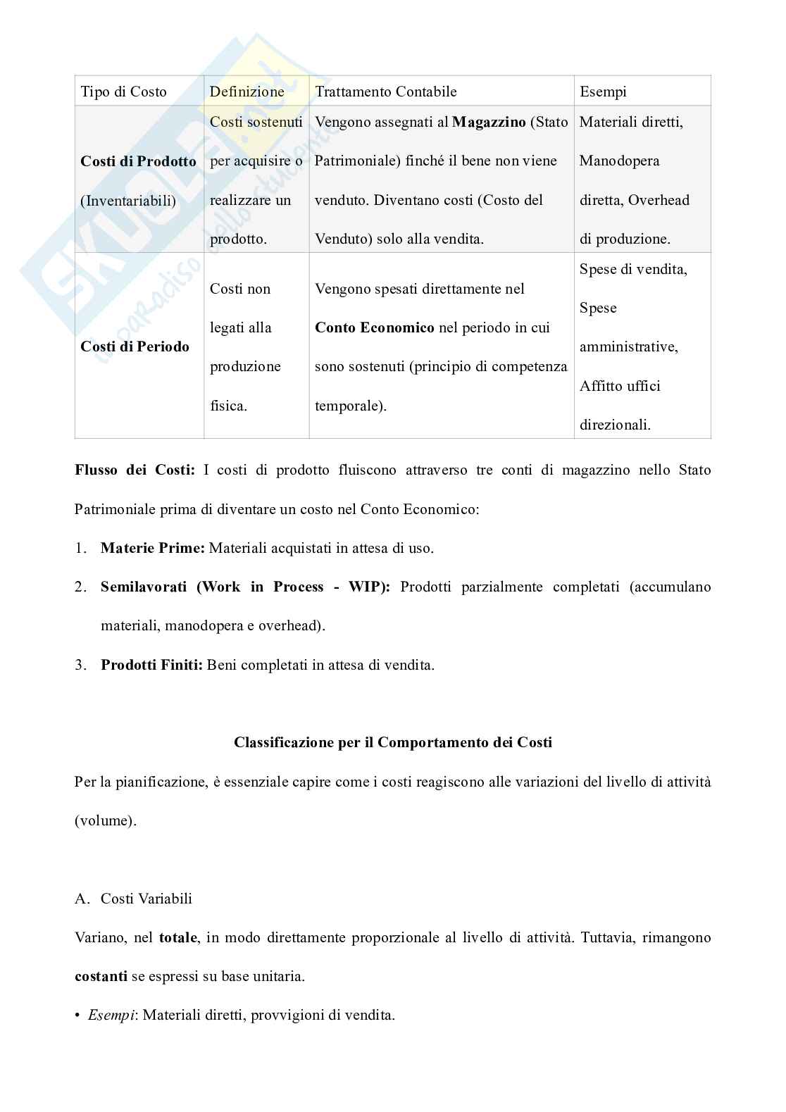 Riassunto esame Gestione aziendale, Prof. Nonino Fabio, libro consigliato Programmazione e controllo, Garrison, Noreen, Brewer, Agliati, Cinquini Pag. 6