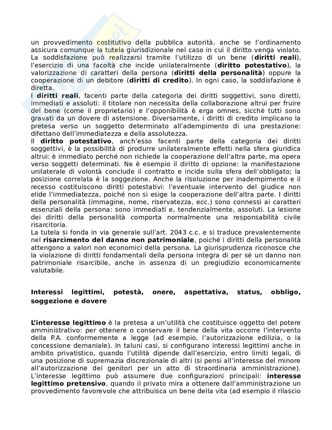 Soggetti, posizioni giuridiche e diritti della personalità Pag. 2