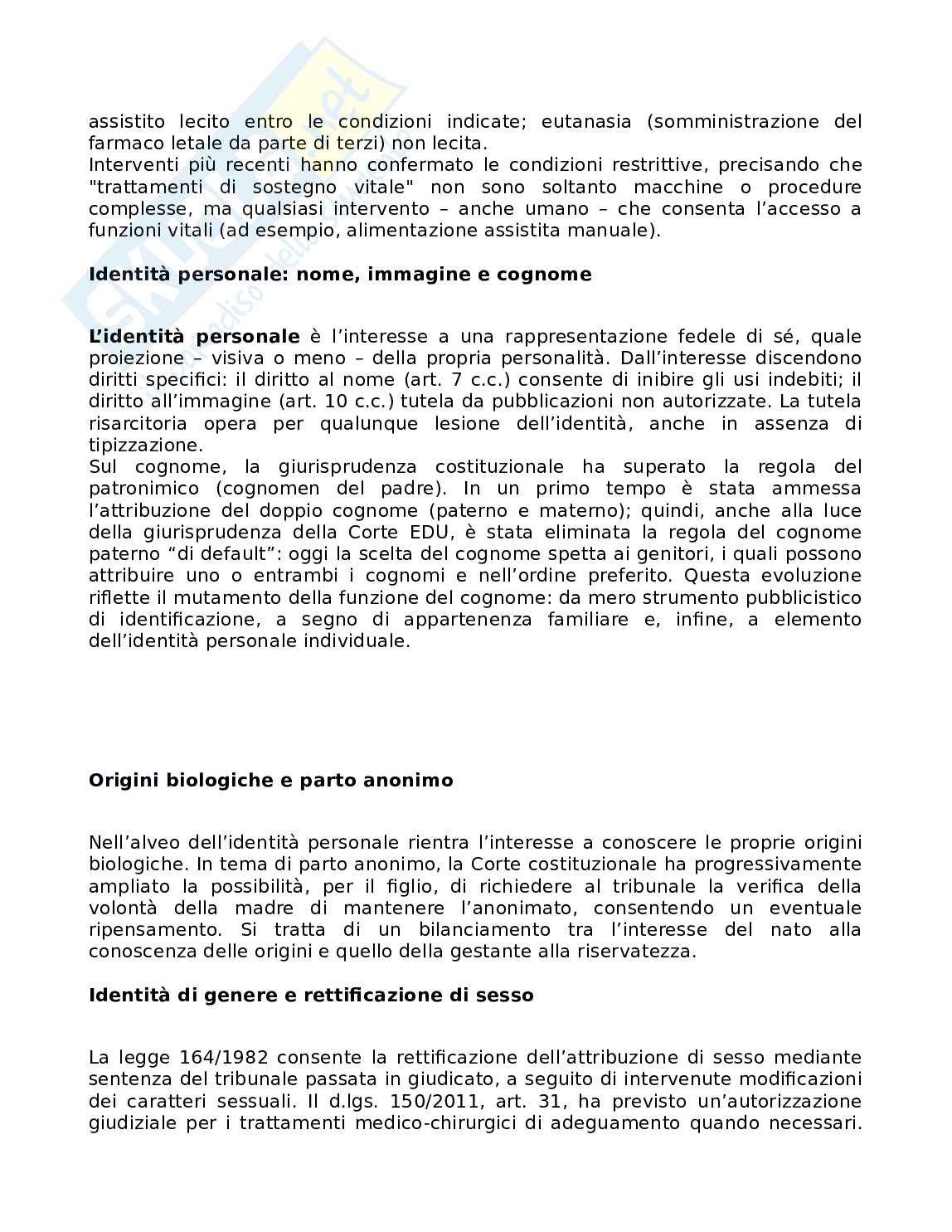 Soggetti, posizioni giuridiche e diritti della personalità Pag. 6
